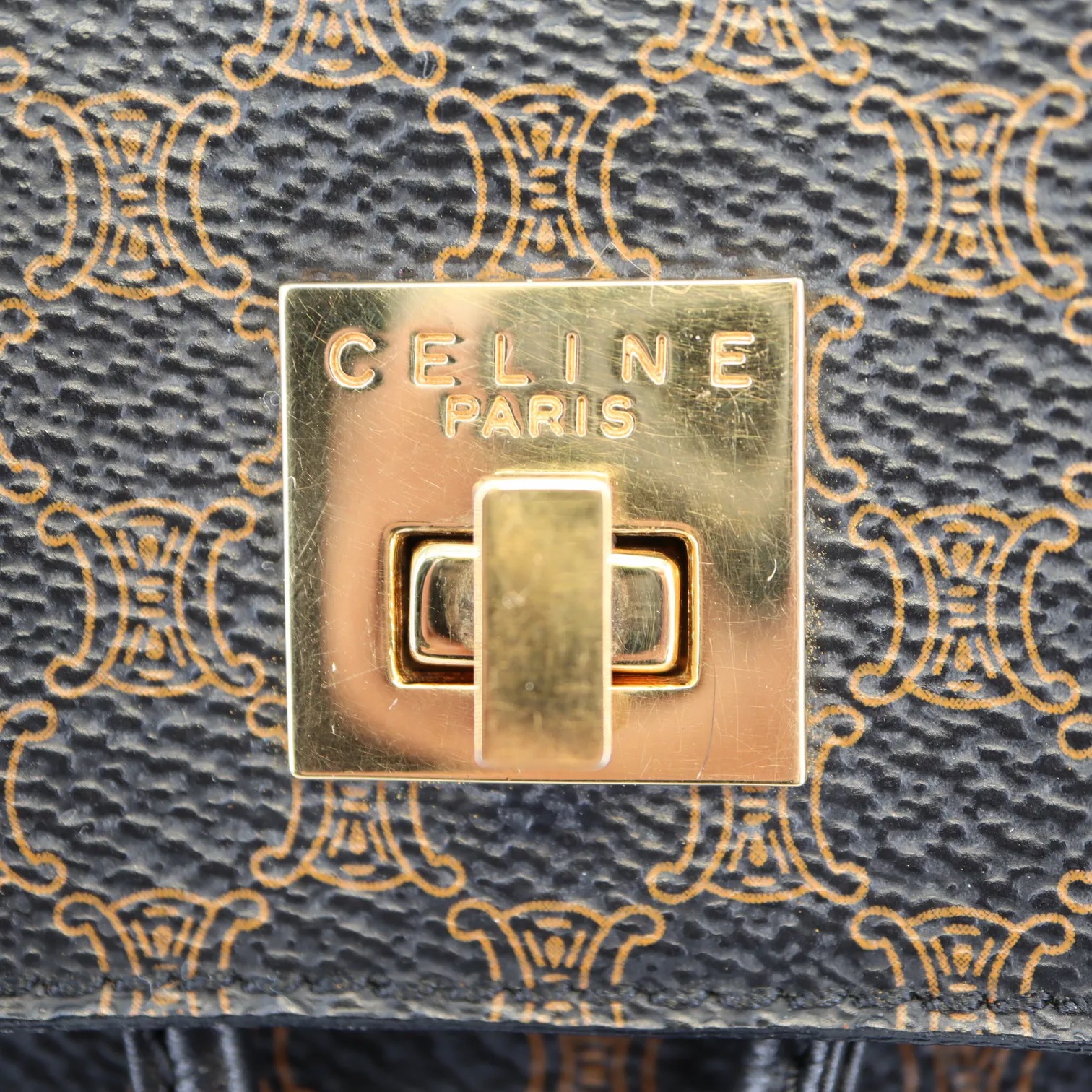 Celine Black Macadam Turn Lock Backpack