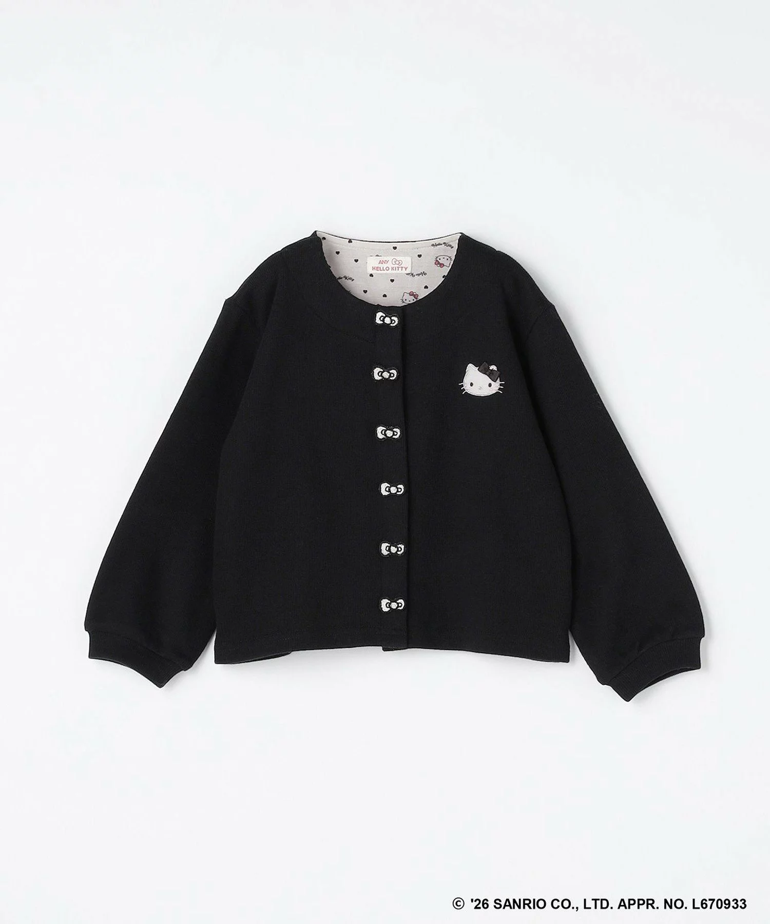🆕【⭐訂購⭐】🌀 🇯🇵 日本直送 #HelloKitty x ANY KIDS 刺繡 蝴蝶結啪鈕 開胸外套［3款選］🌀 [ELJA-0068][261107]
