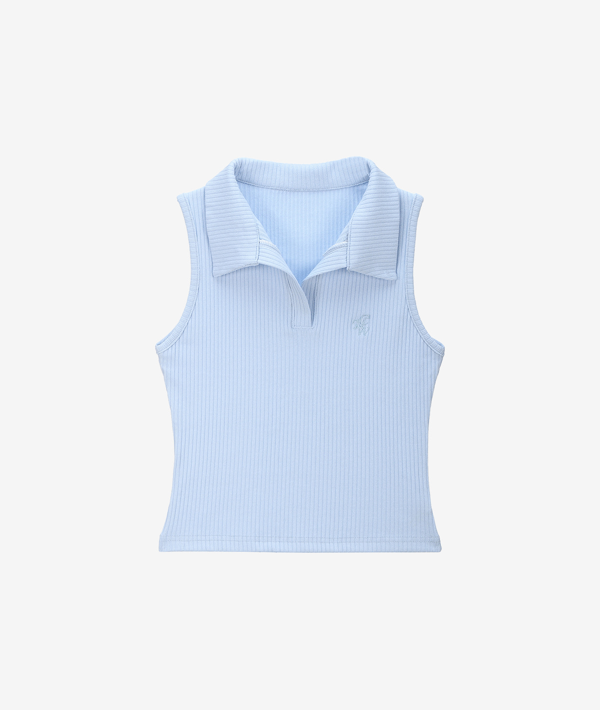 預購_Open Collar Ribbed Sleeveless by Conch