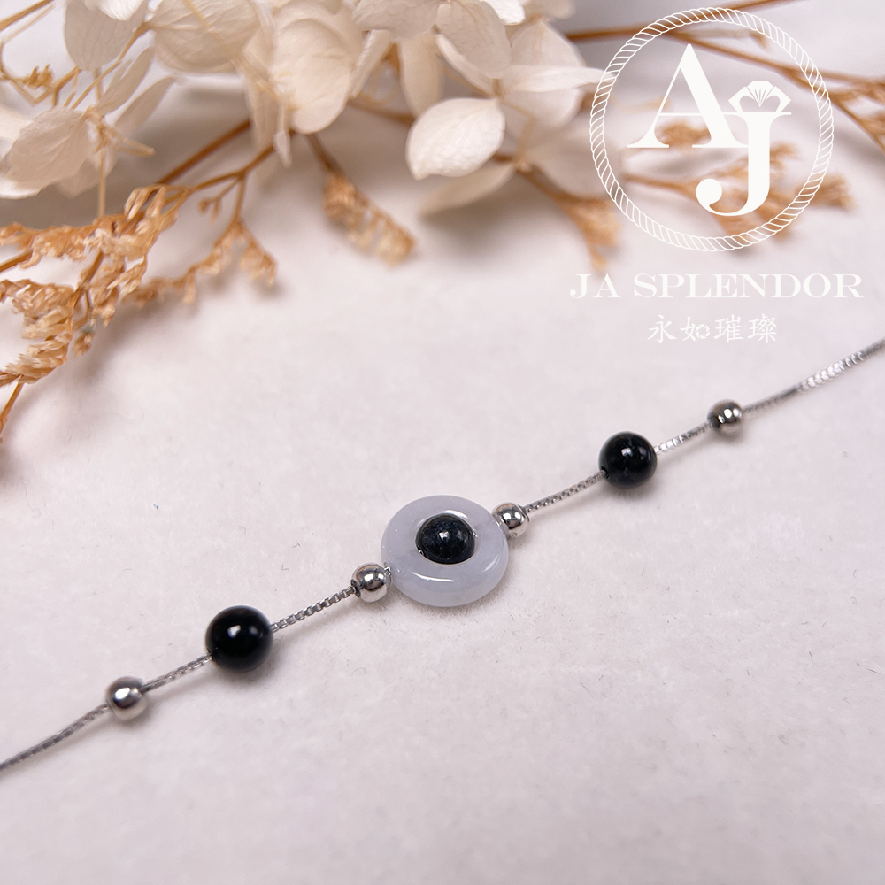 D-36J 天然翡翠A玉 薄荷糖系列純銀手鏈