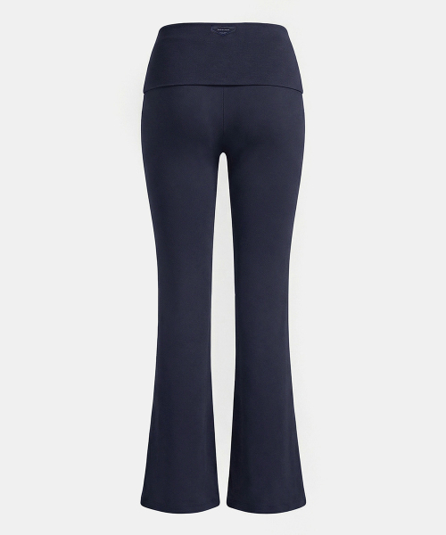 BS Cotton Jersey Essential Fold-Over Bootcut Pants - Navy