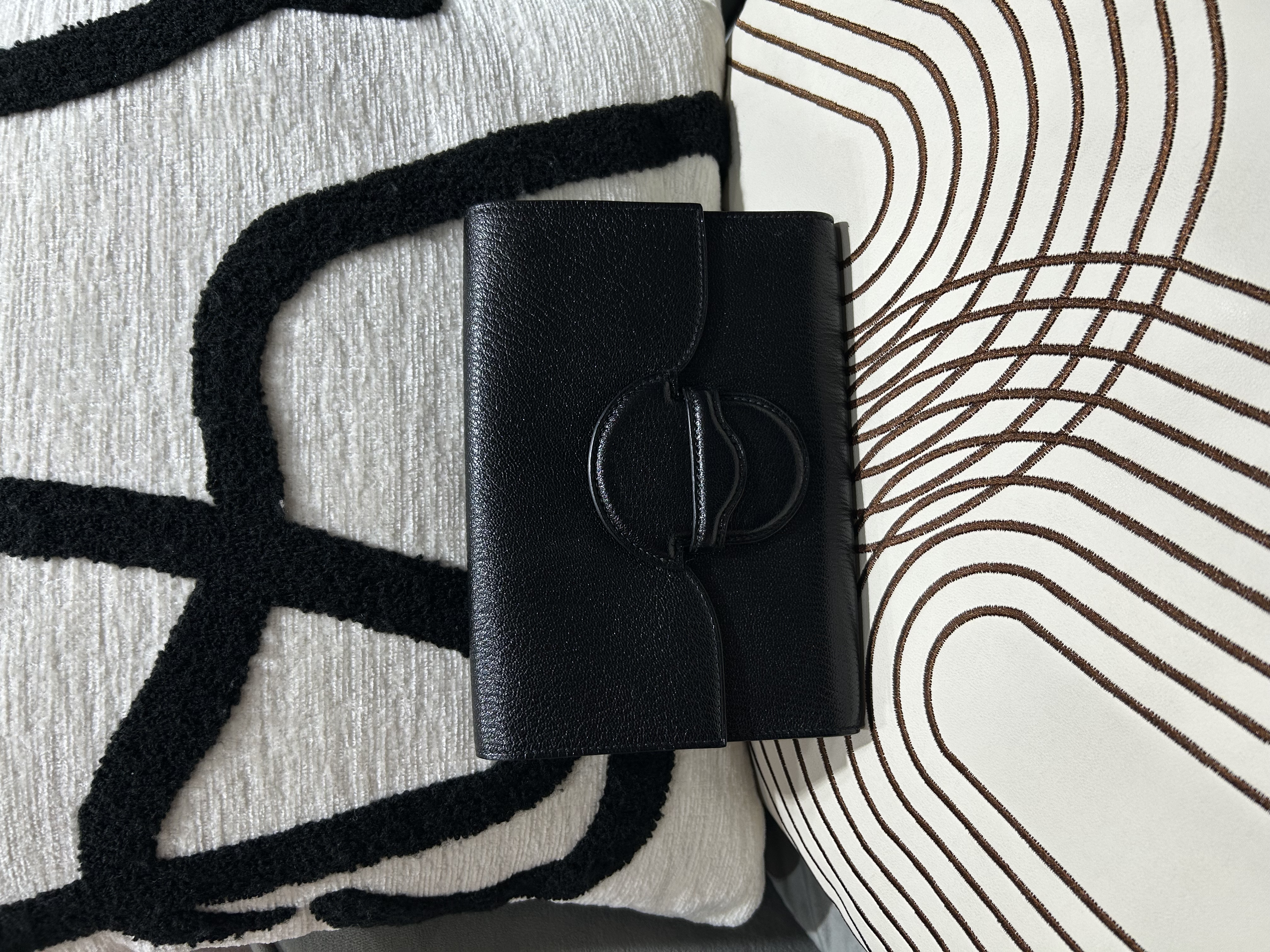 HERMES clutch bag Black Calfskin 1938-19 Stamp C 100%Authentic, 99%New ✅Box