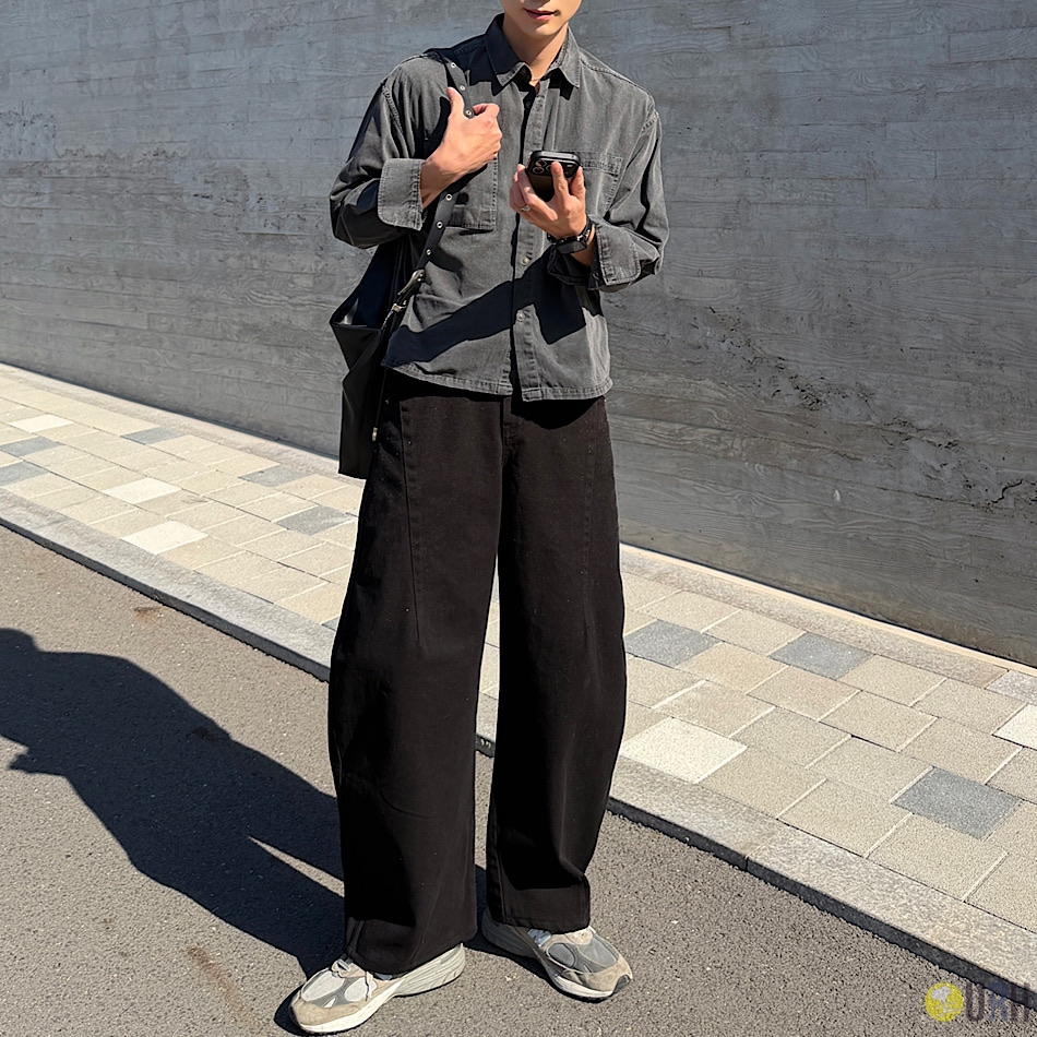 【100%保證韓國直送】韓系質感 3D 立體弧形剪裁 100% 純棉長褲 👖 [2 color] RF118542