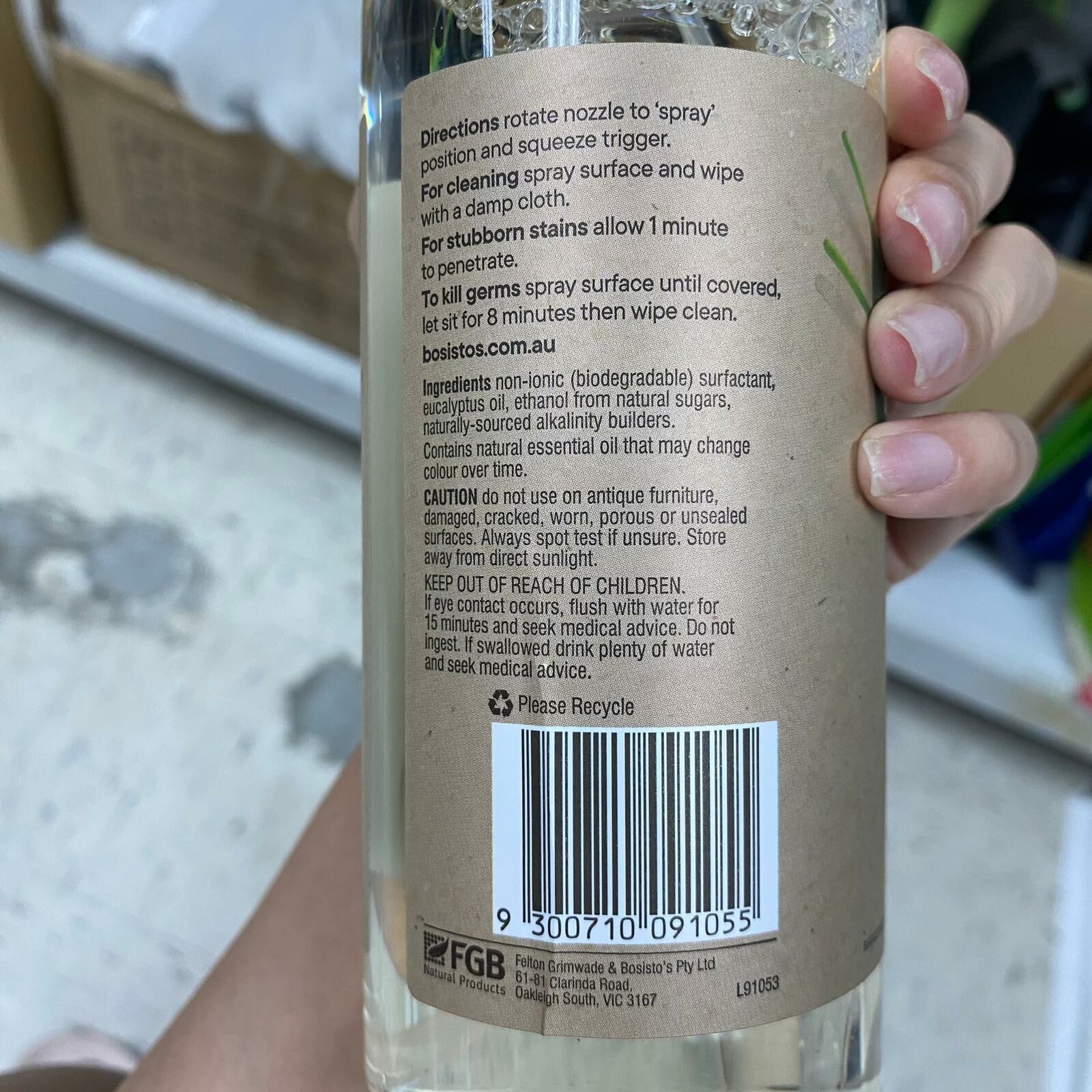 澳洲 Bosisto's 多用途天然清潔劑 500ml- 1支- 現貨