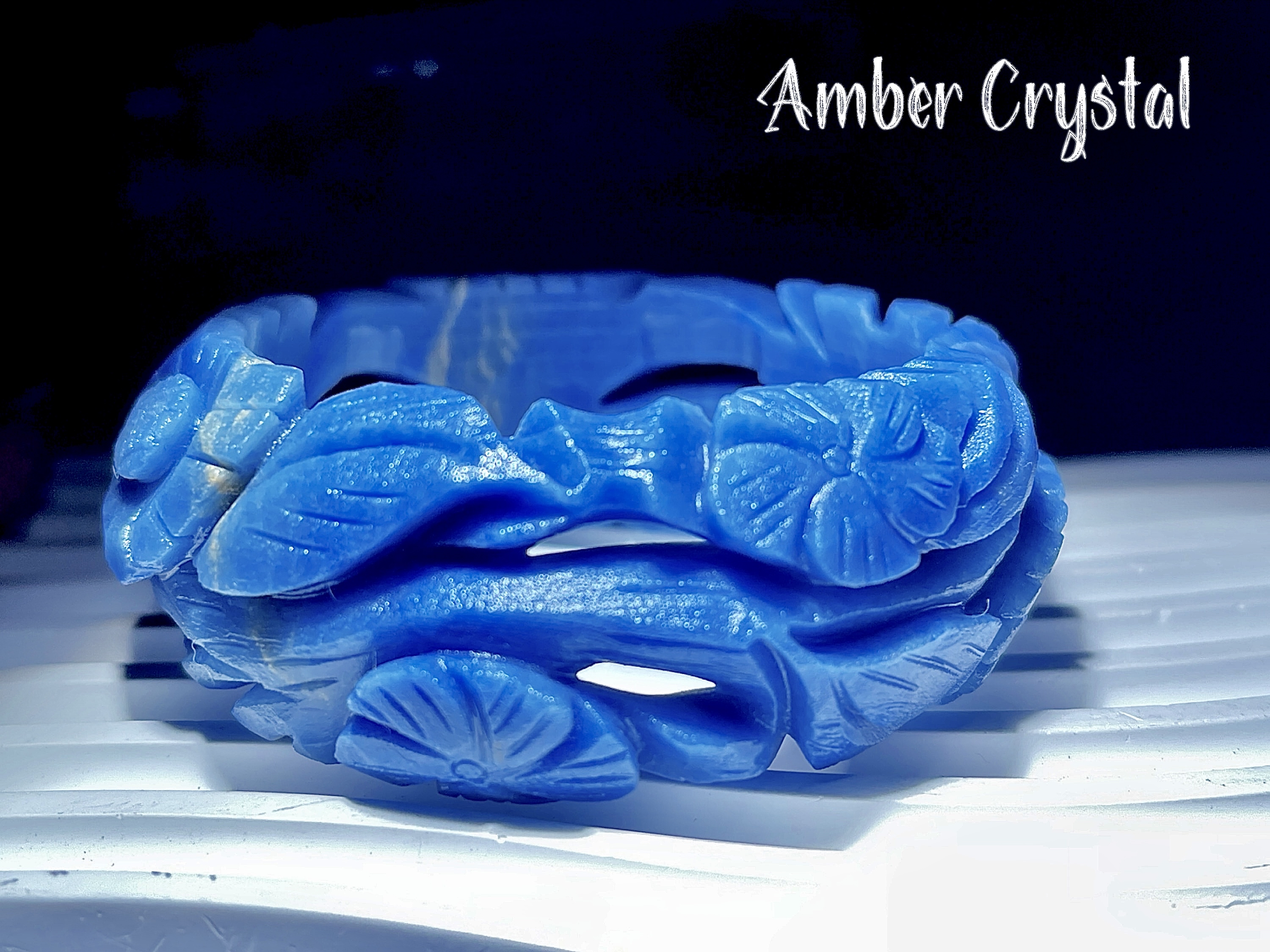 Aventurine 藍東陵玉精工雕刻手鈪