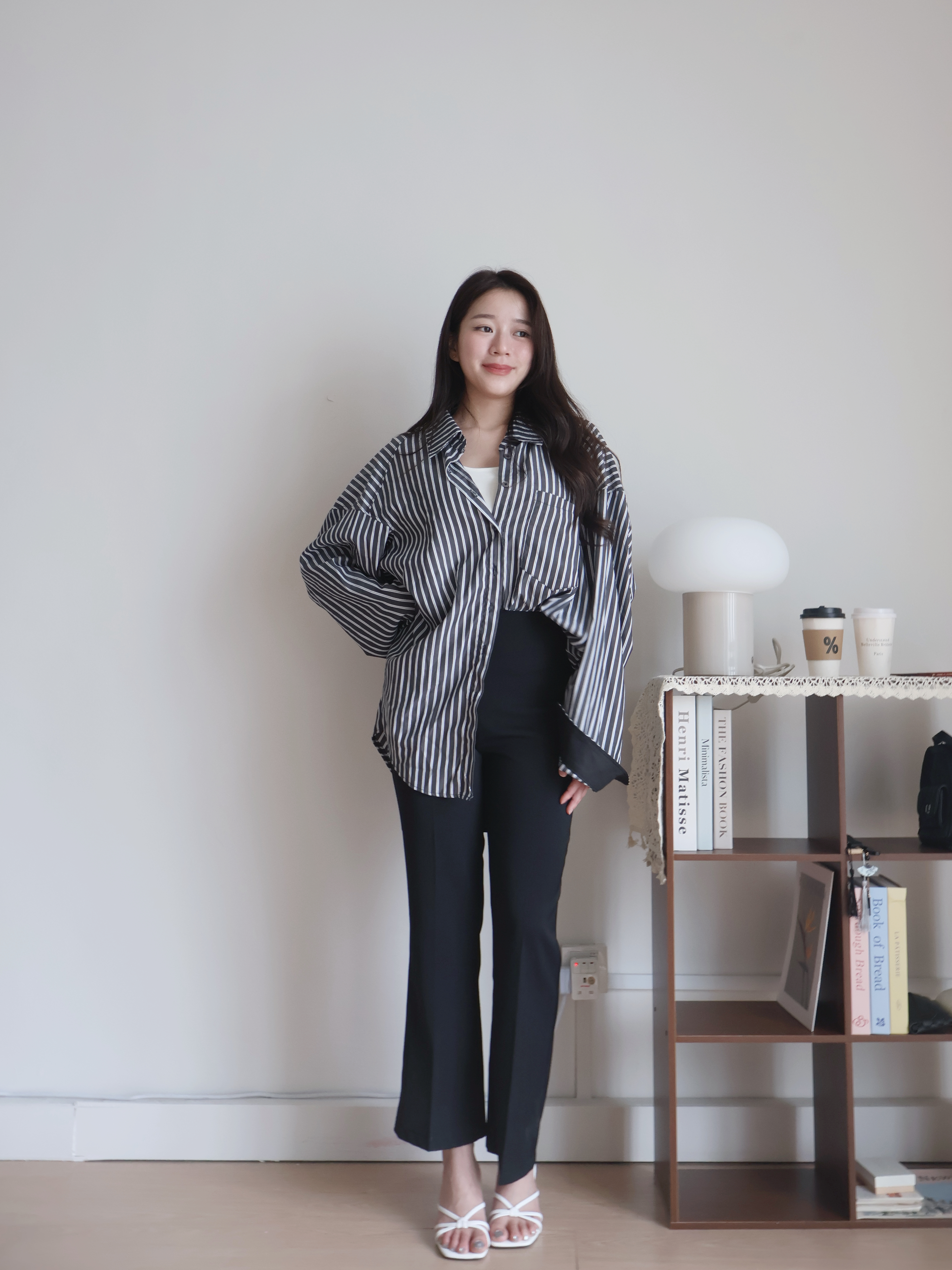 SL34 Striped Blouse Top