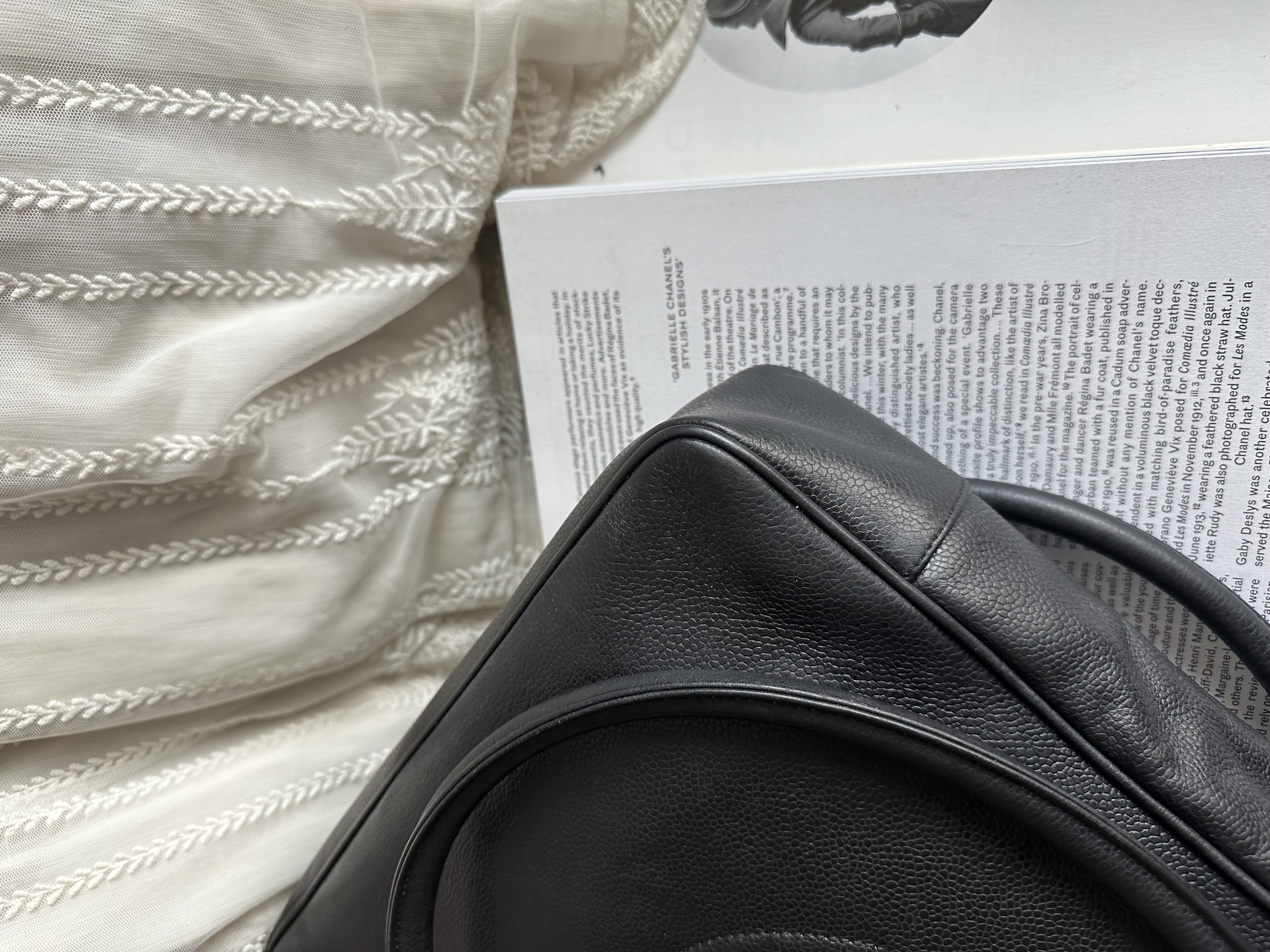 vintage chanel black caviar shoulder bag /tote bag 