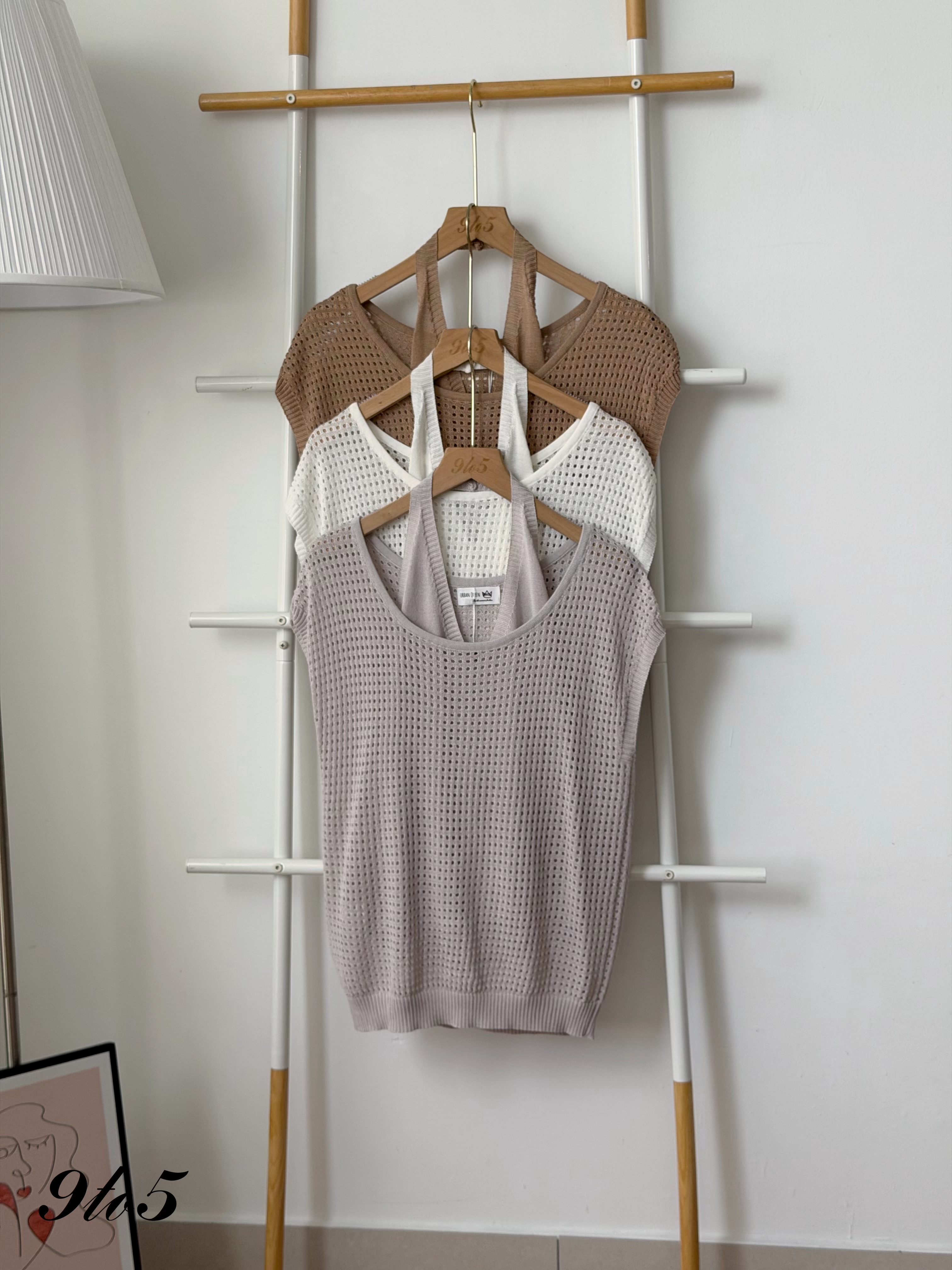 T4490 Two-Pieces Crochet Top - 3 Colors 