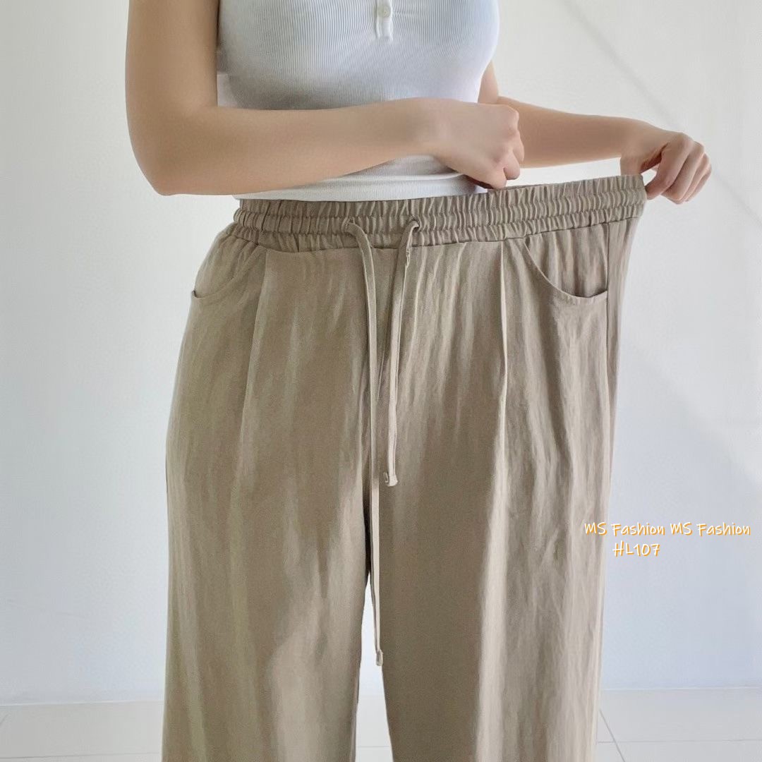 HL107 韓國🌼Howluk棉麻闊筒褲