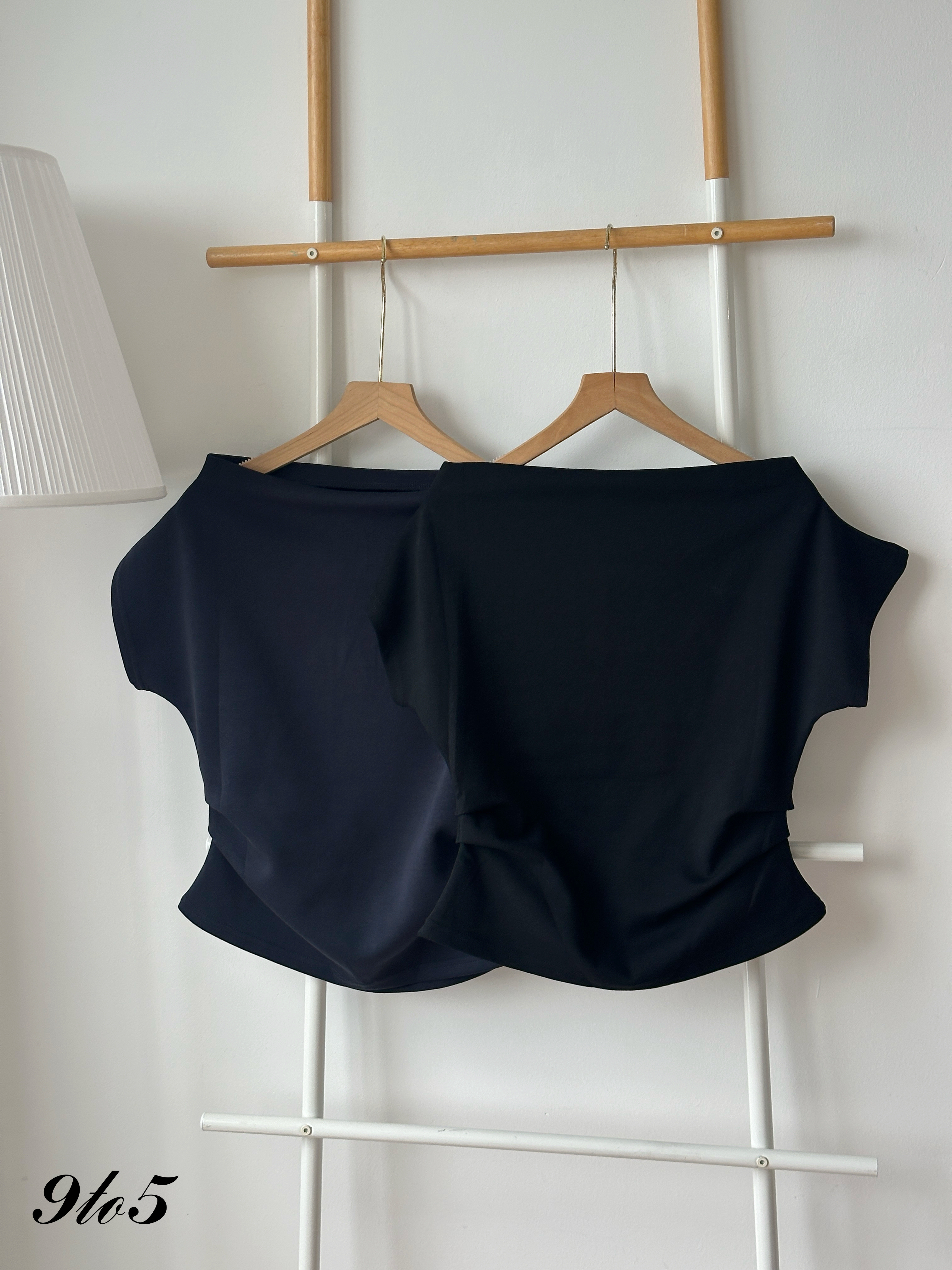T4406 Boat Neck Ruched Top - 3 Colors 