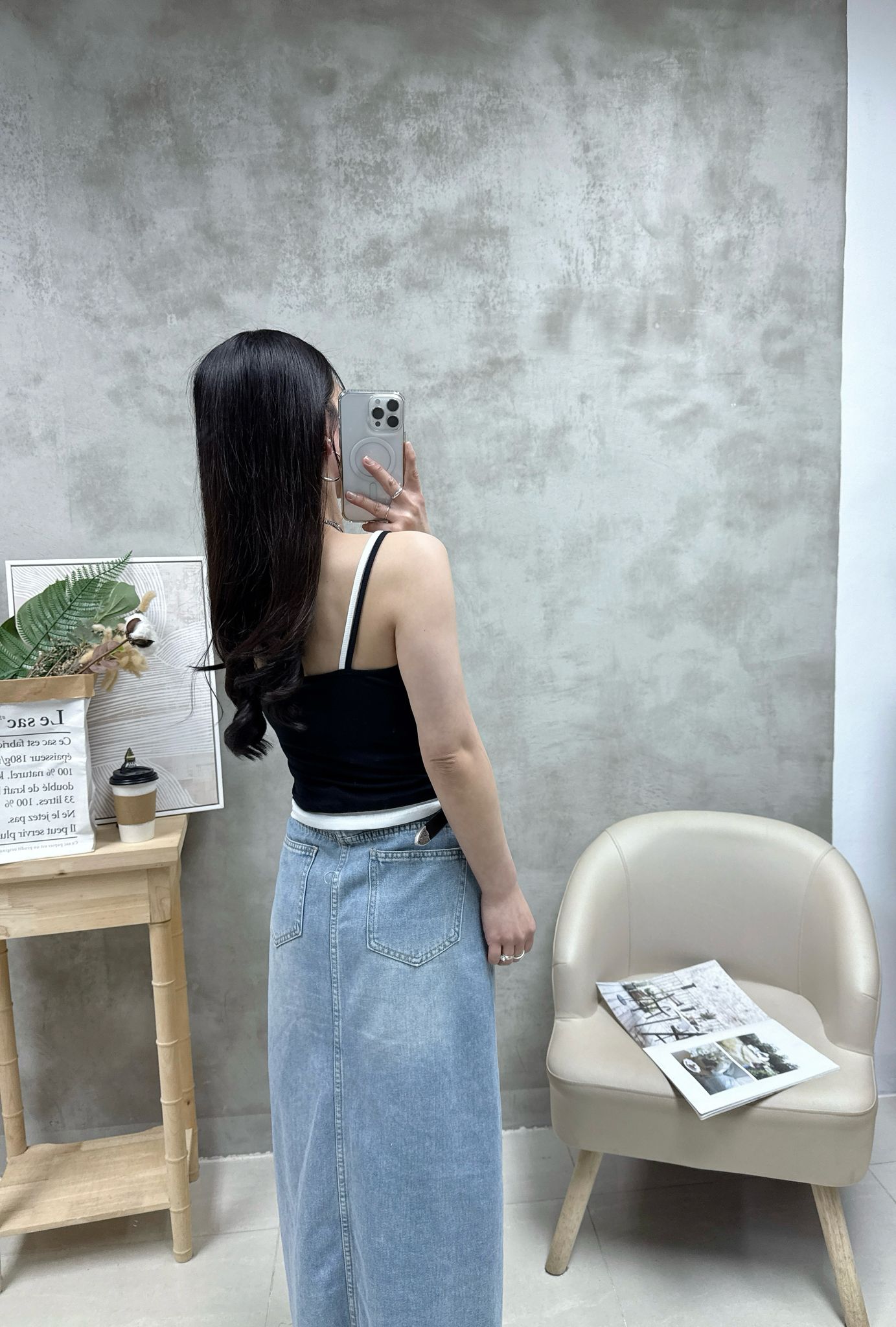 B10 拼色扣鈕Bra top