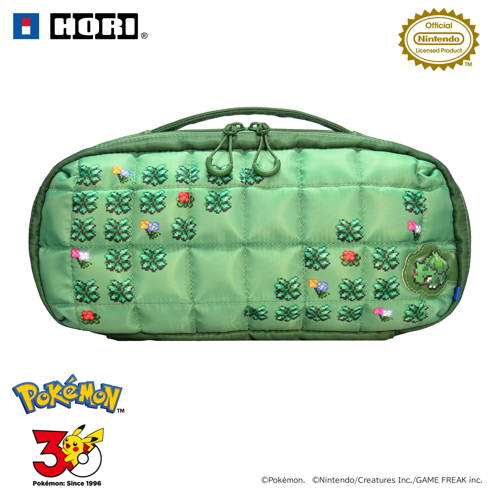 HORI NS2 中容量泡芙包 寶可夢像素風綠 (NSX-192)        HORI NS2  Puff Pouch Pokémon Pixel Art Green (NSX-192)