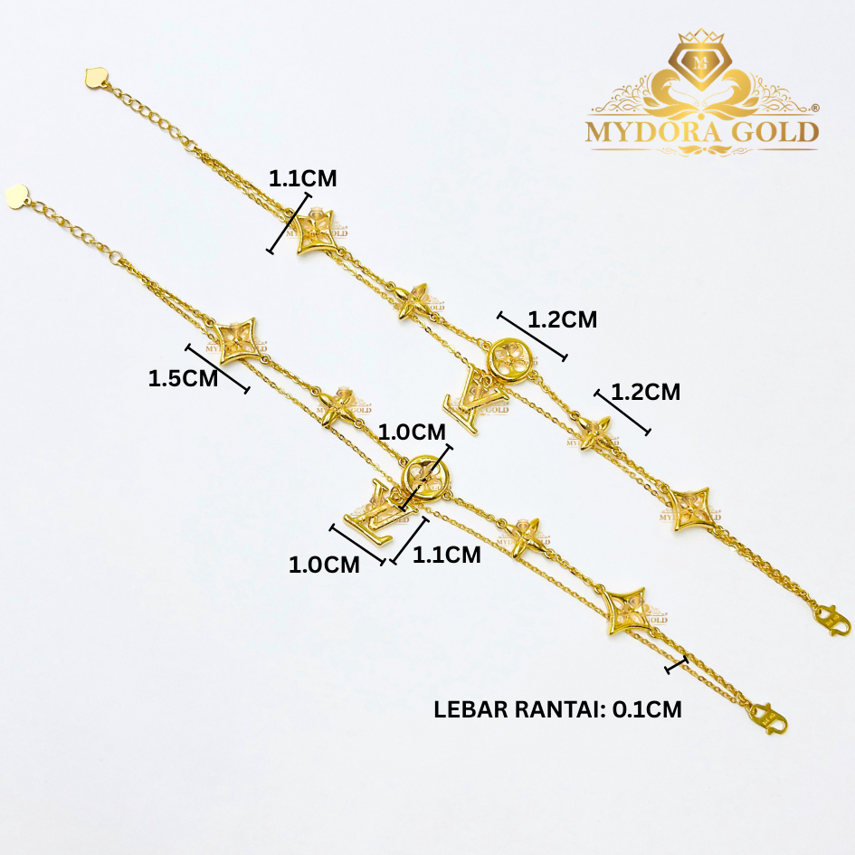 MYDORA Rantai Tangan LVie Luxe Layer l EMAS 916/22K