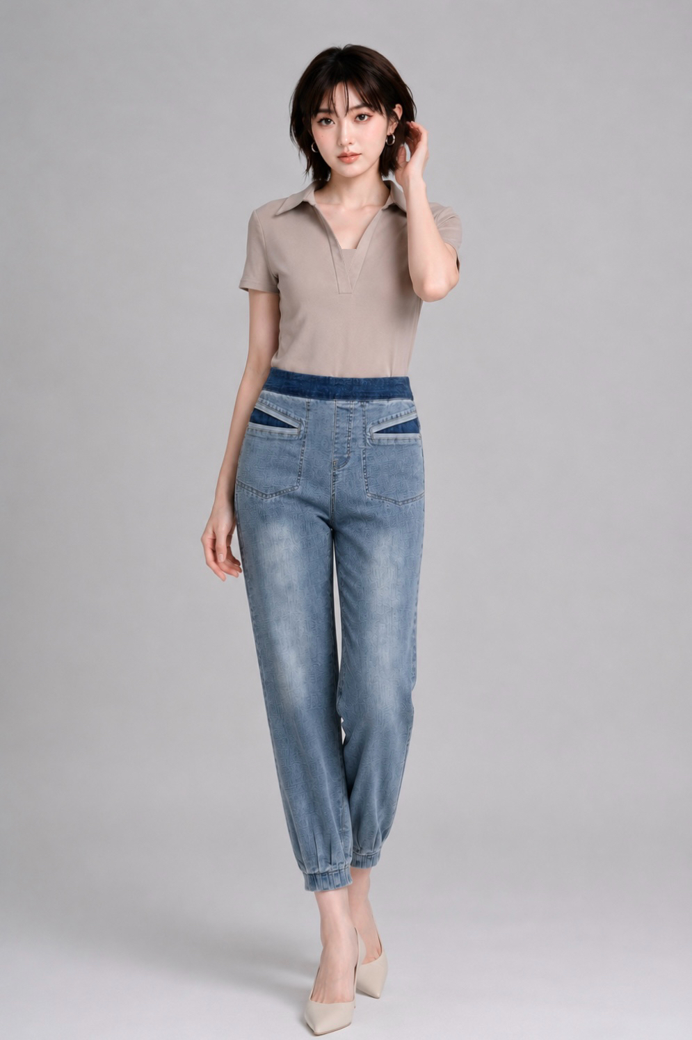 30855 Celeste Chic Collar Knit Top