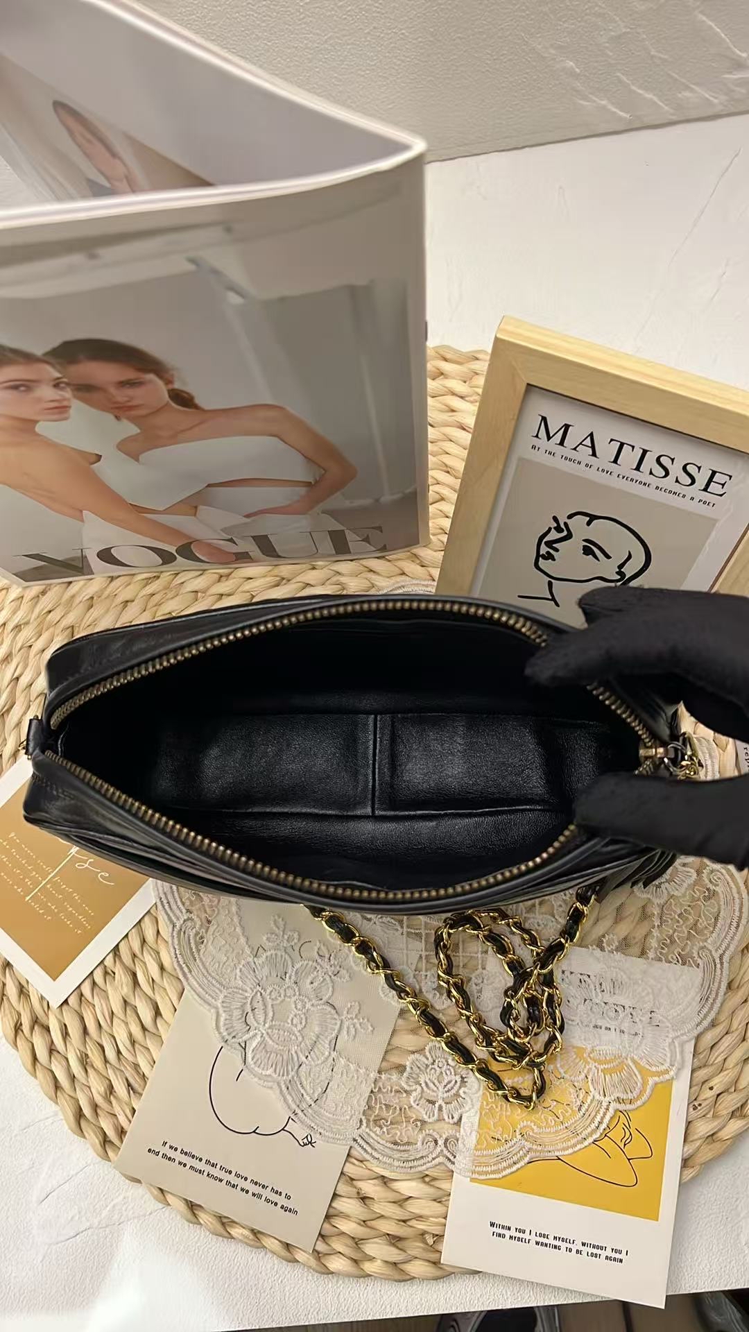 Chanel Vintage Chevron Fringe Camera Bag