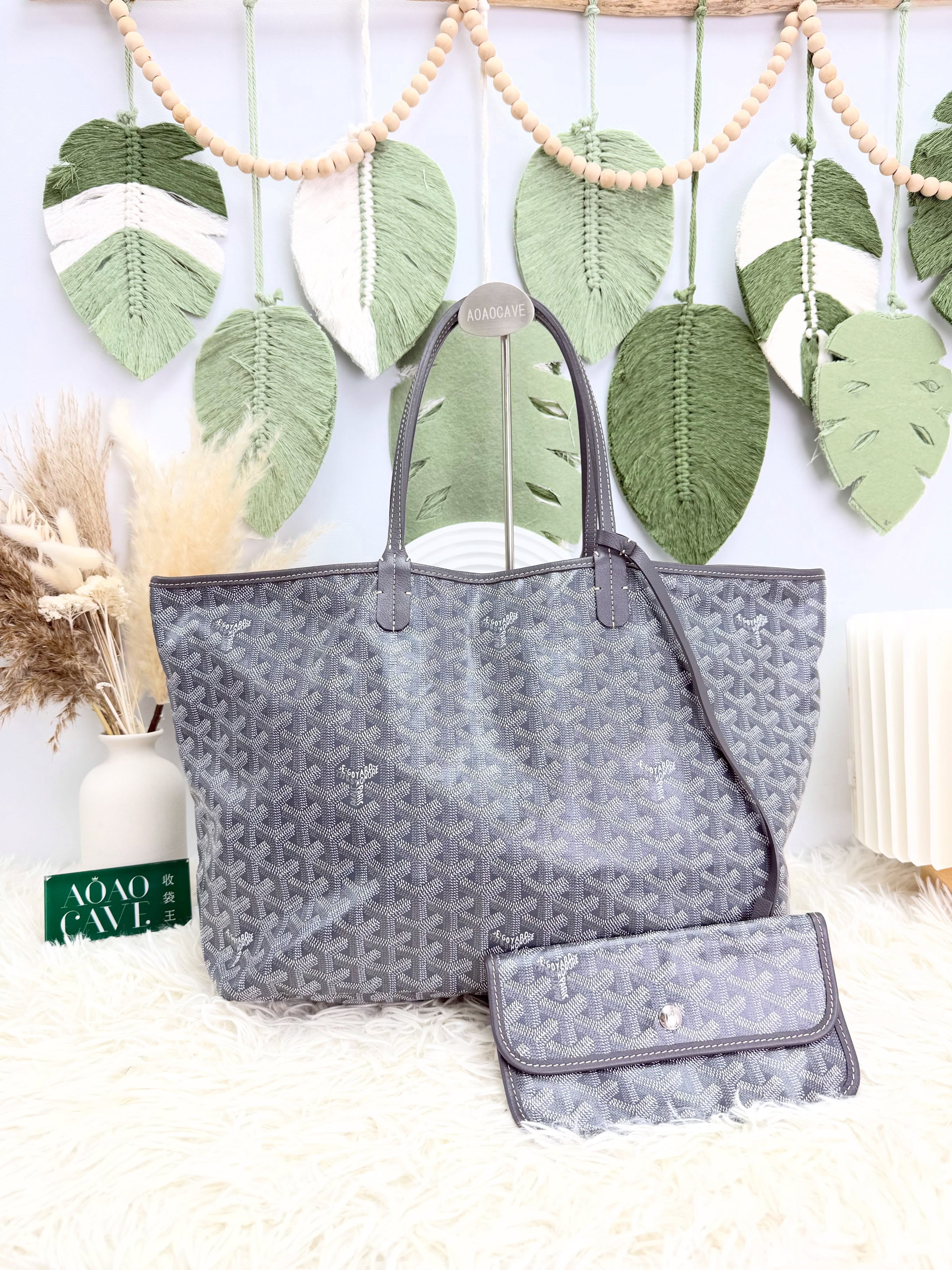 Goyard 👜PRE OWNED🛍️ 🩶Gray saint louis tote pm  2024年 有塵袋有紙袋