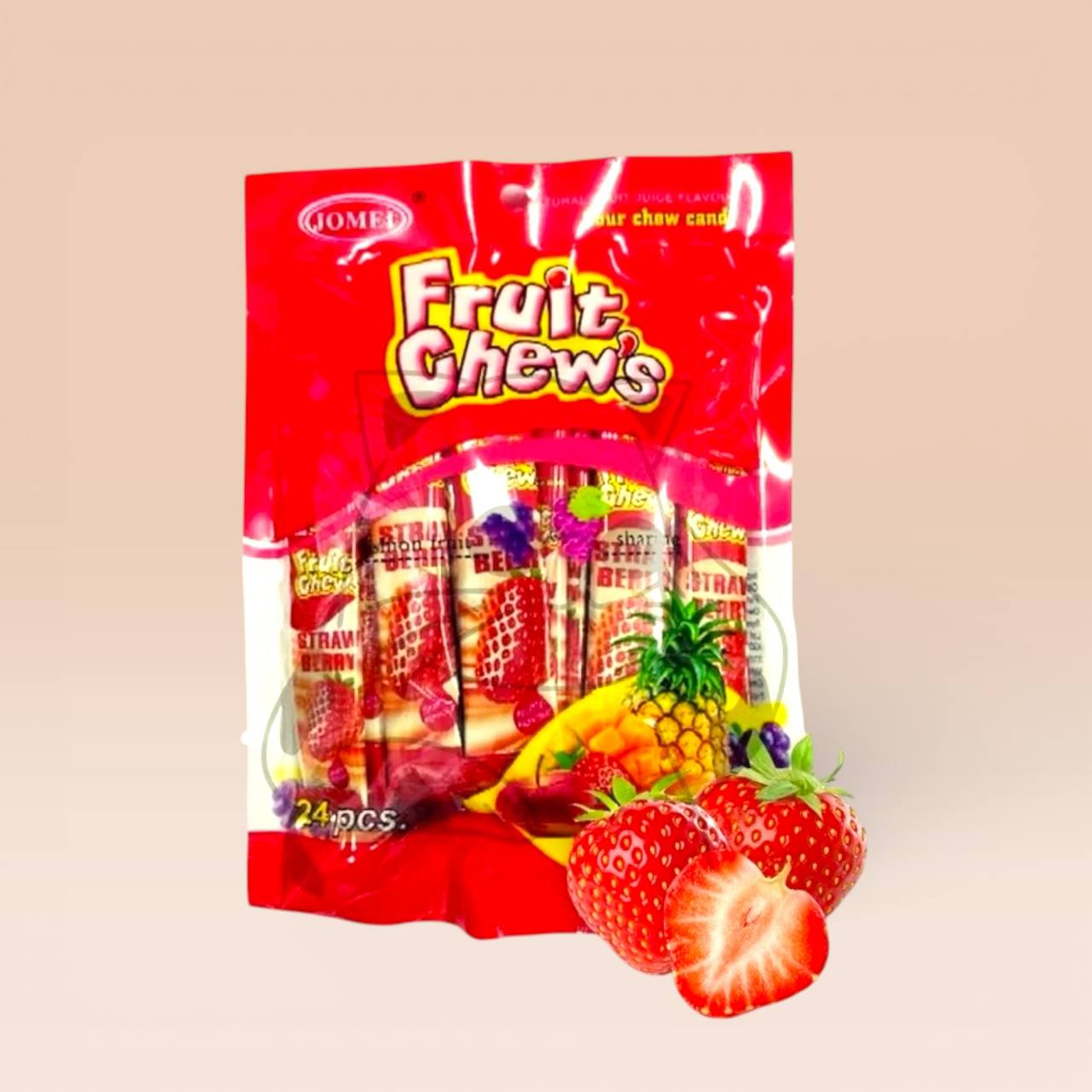 24pcs Jomei Magic Chew/Fruit Chew Sour Candy [Strawberry/Grape/Apple]