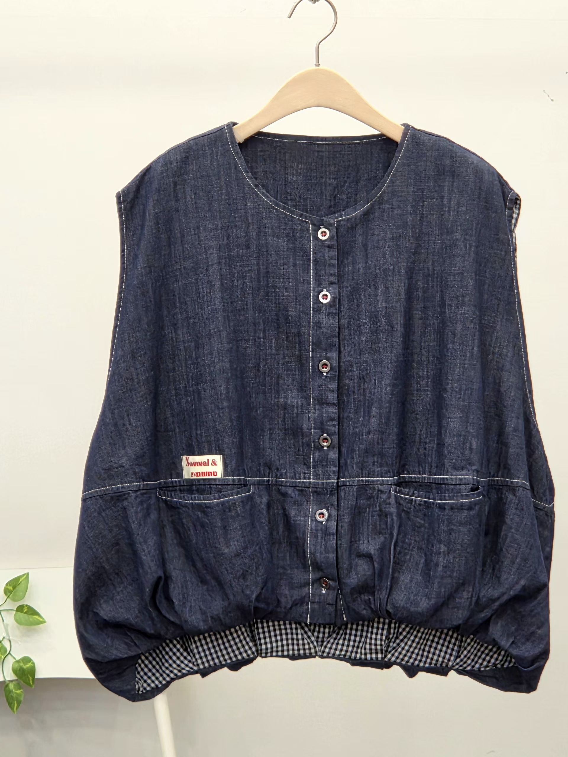 NO OS 牛仔泡泡背心