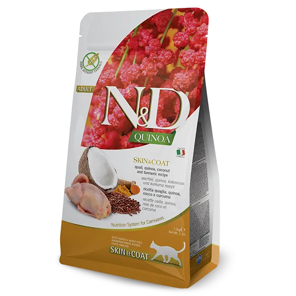 Farmina N&D 藜麥 皮膚&毛髮保健-鵪鶉 成貓乾糧 1.5kg