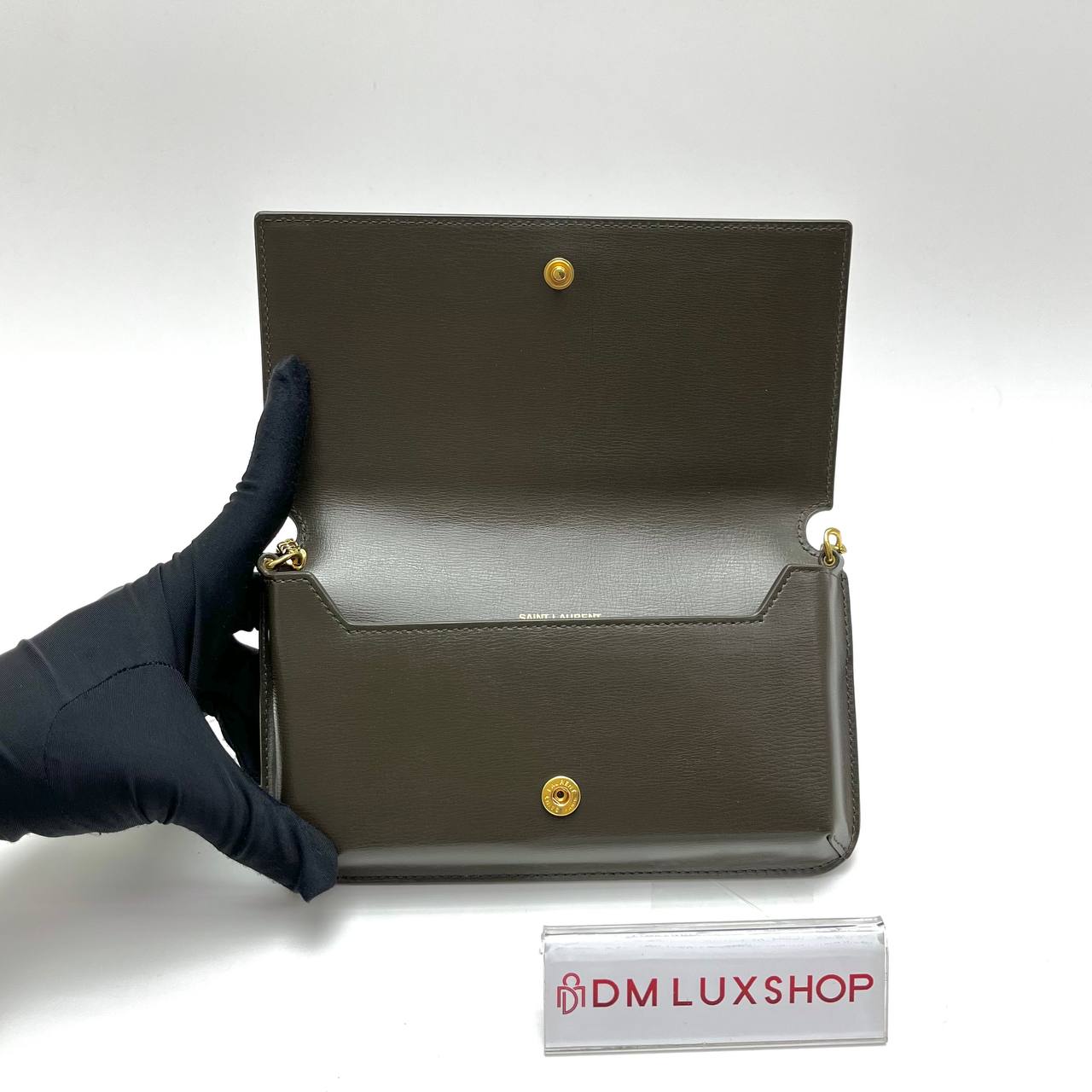 YSL Cassandre Phone Holder Green