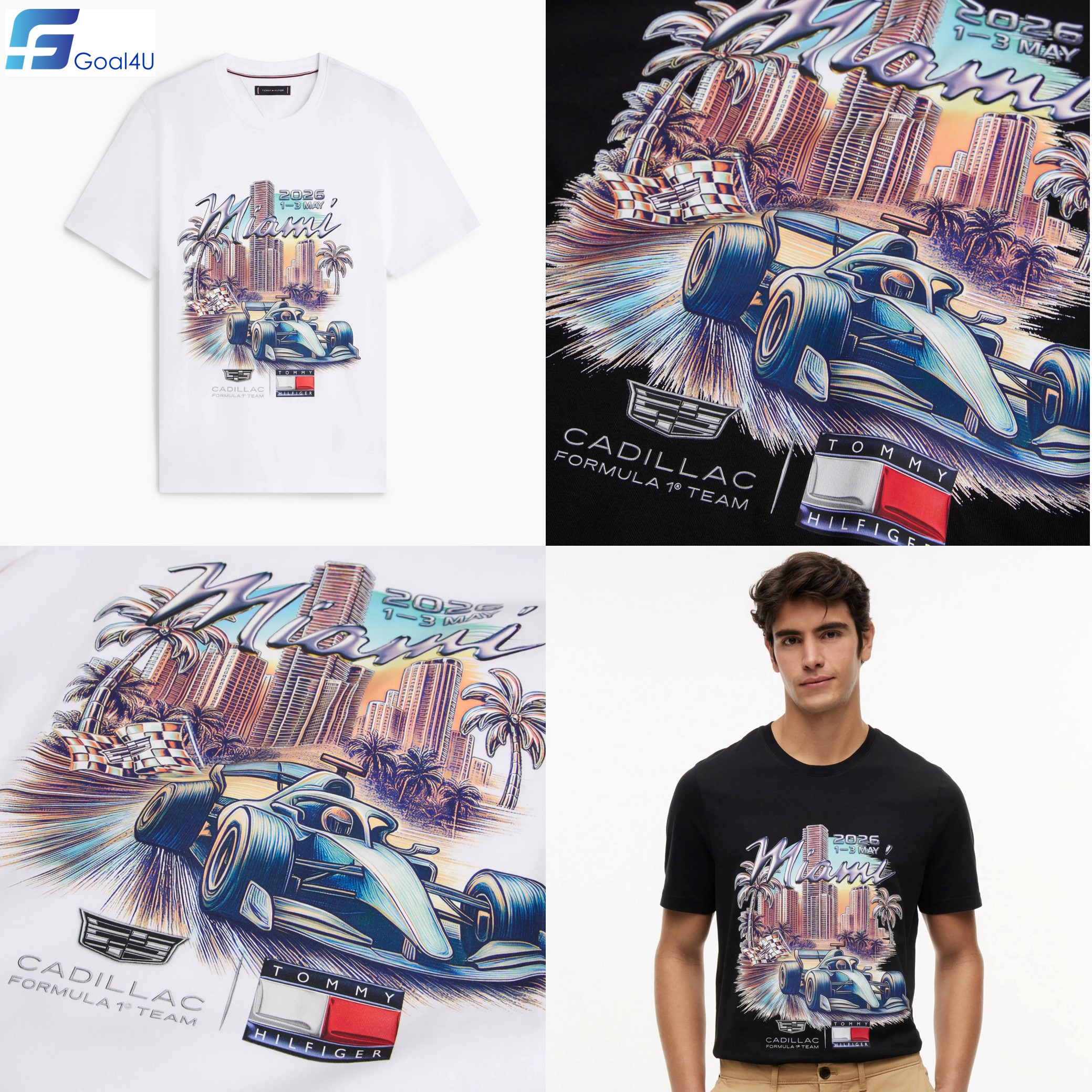 TH x Cadillac F1 Team 凱迪拉克車隊 2026 Miami GP特別版T-Shirt (黑/白) MN00107