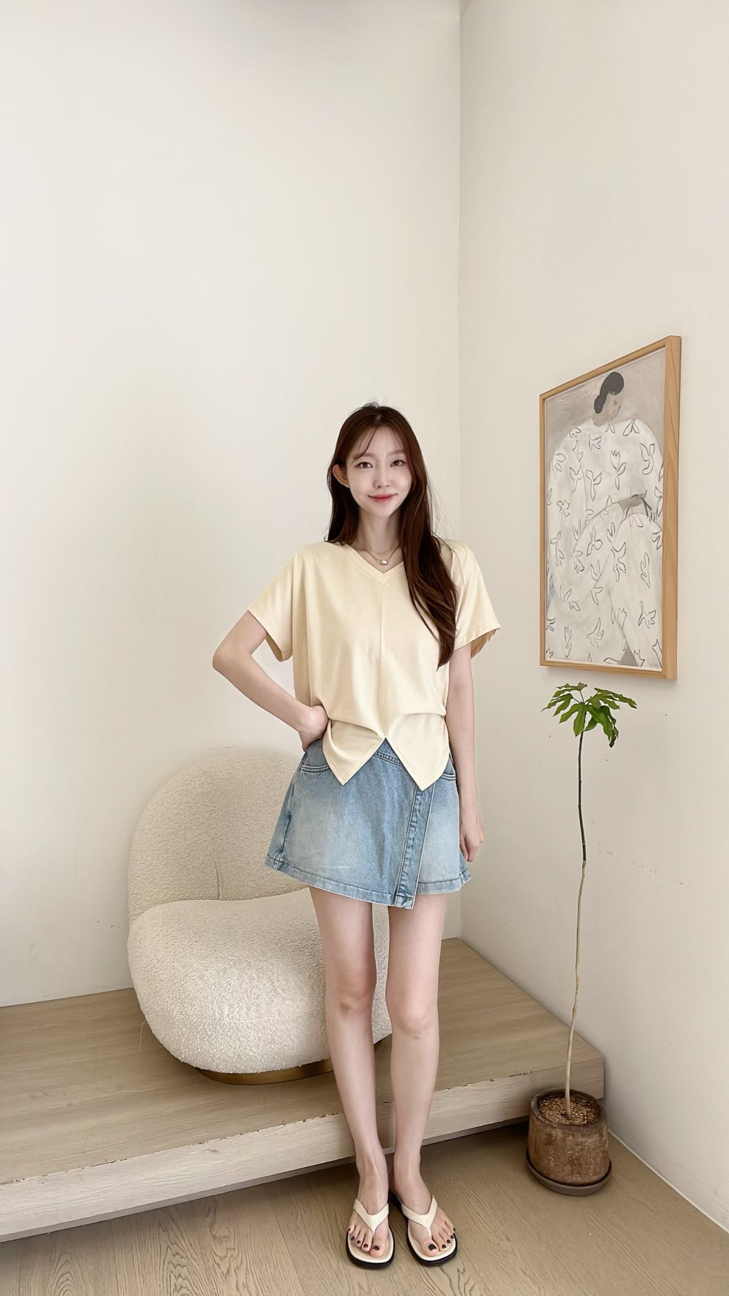 FV10_04 特別下擺V領TEE (4色)