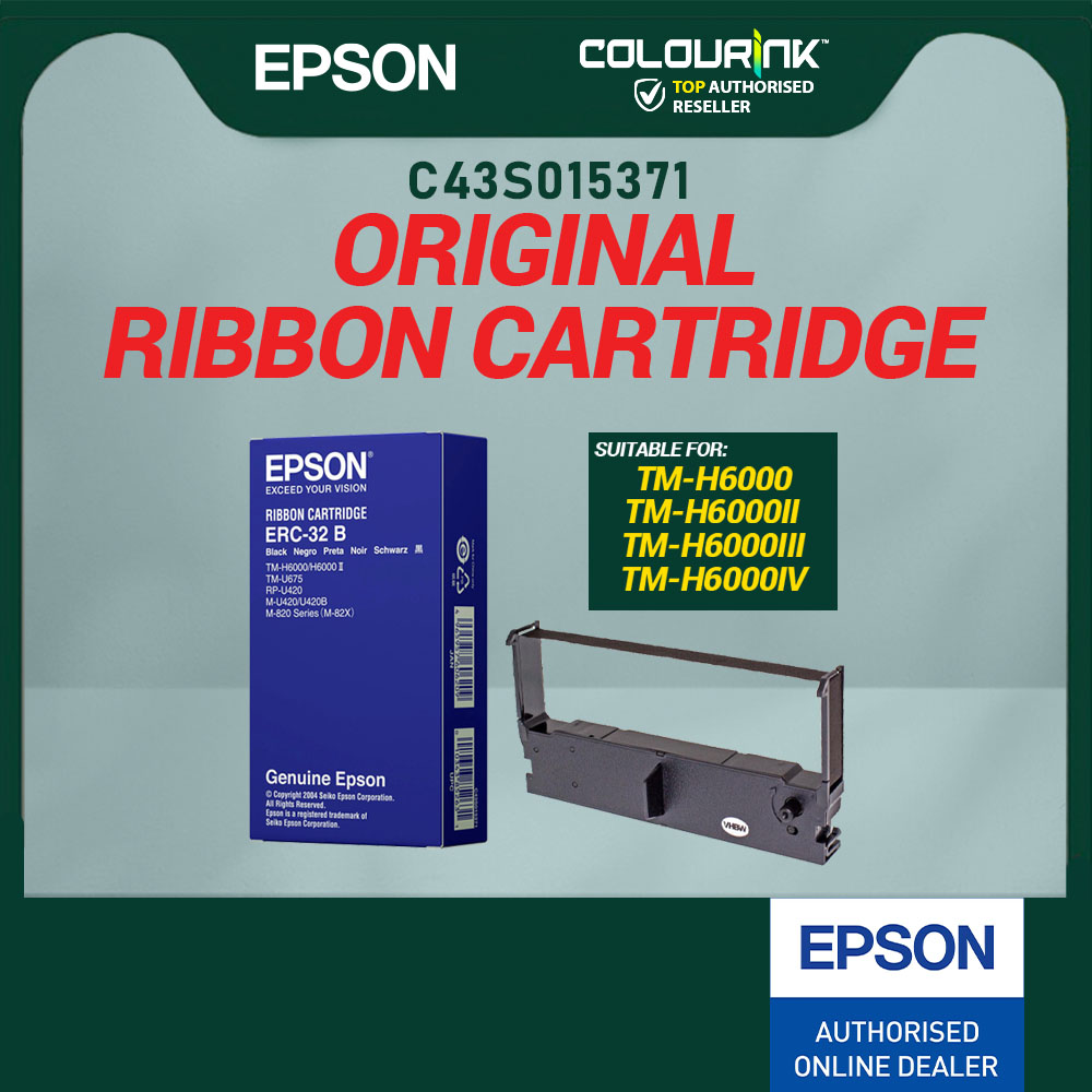 Epson Original Genuine ERC-32 B Ribbon C43S015371 for｜TM-H6000 H6000II H6000i H6000iv U675 M-U420 U820 U825 935 RP-U420
