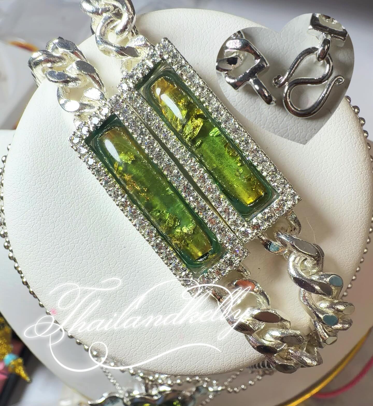 阿贊公 💚招財綠魔純銀手鍊 