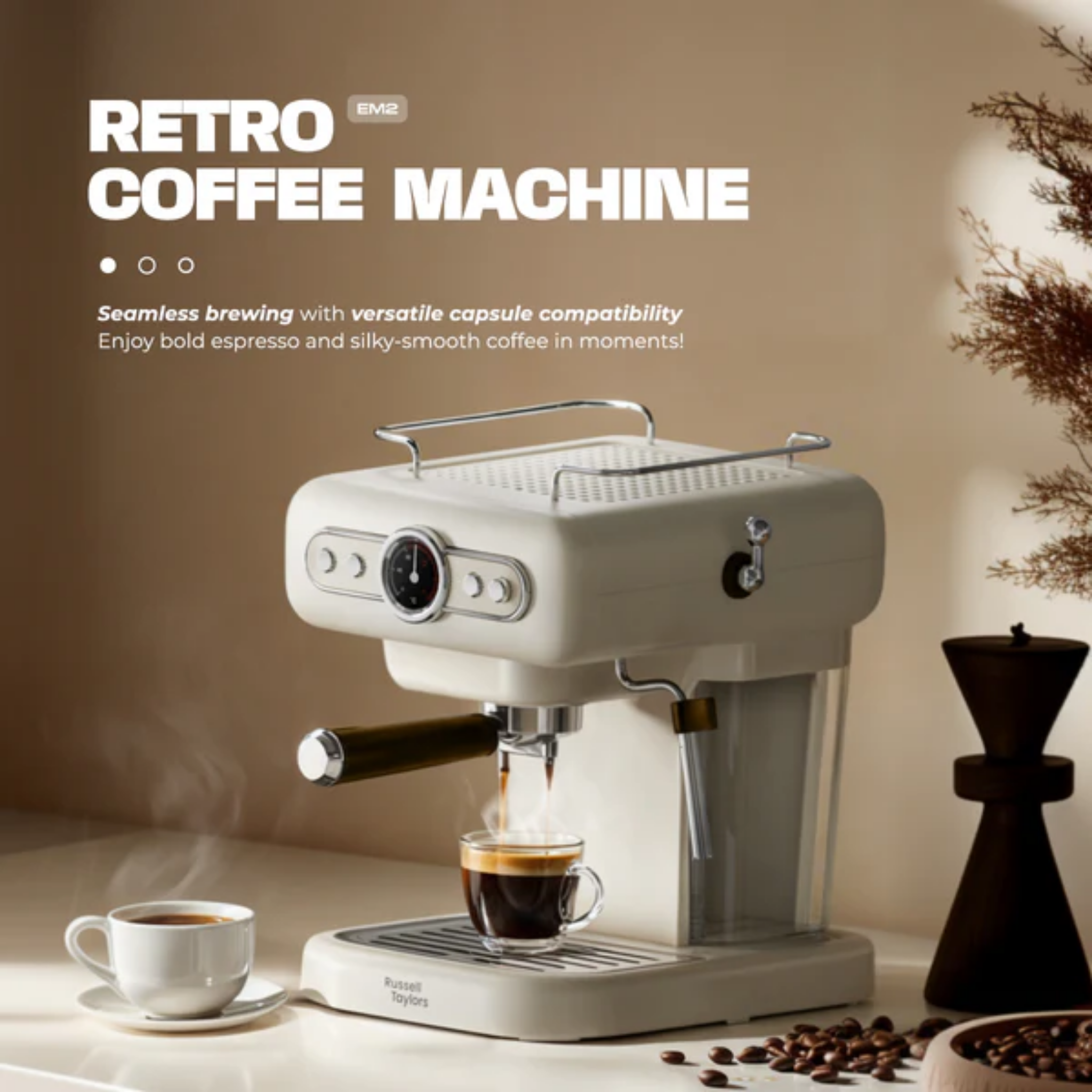 Russell Taylors 20-Bar Retro Espresso Maker (EM2)