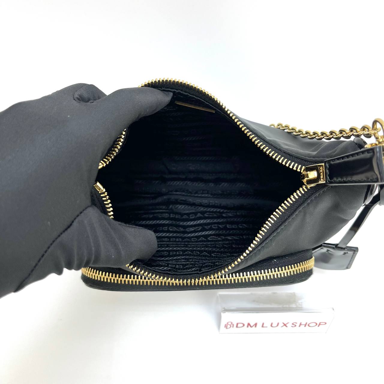 Prada Re-Nylon Brushed Leather Mini Bag