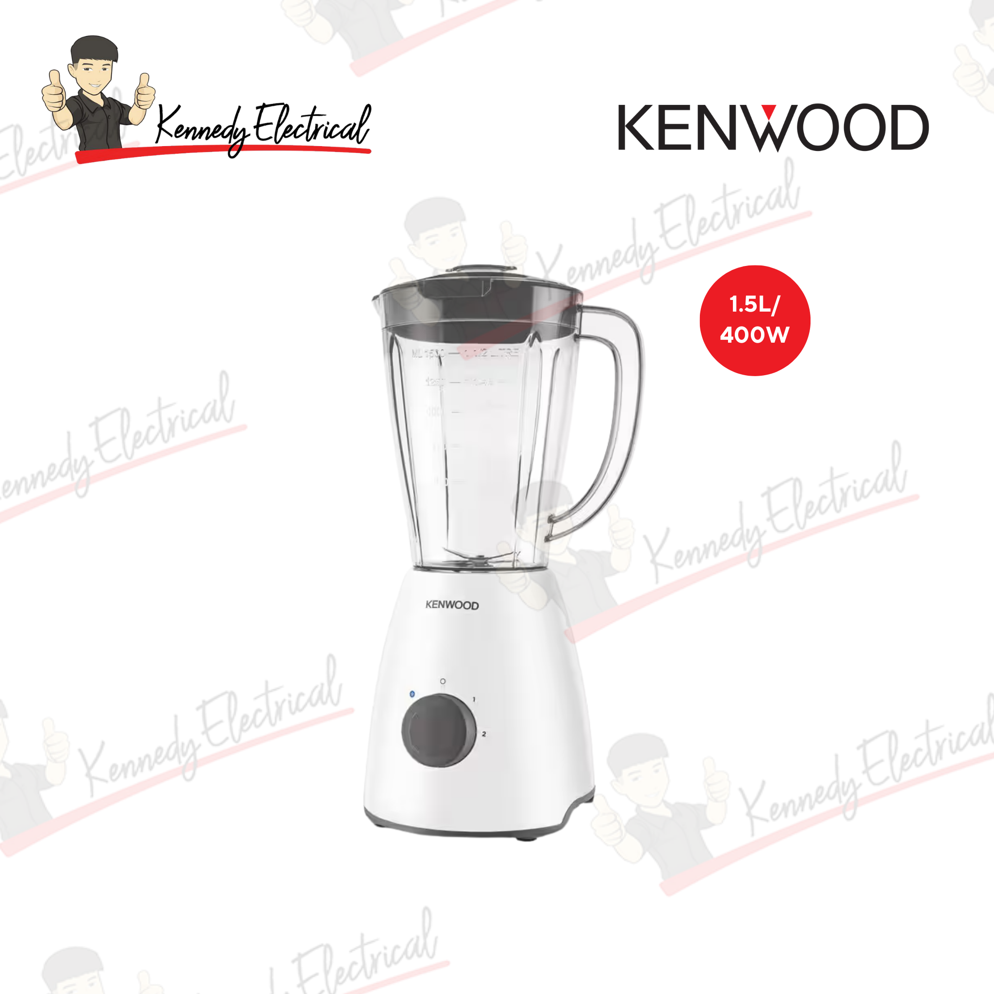 Kenwood 1.5L 400W Blender with Mill White (BLP10.A0WH)