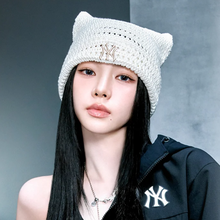 [aespa KARINA x MLB] Summer Plush Cat Beanie (3種)