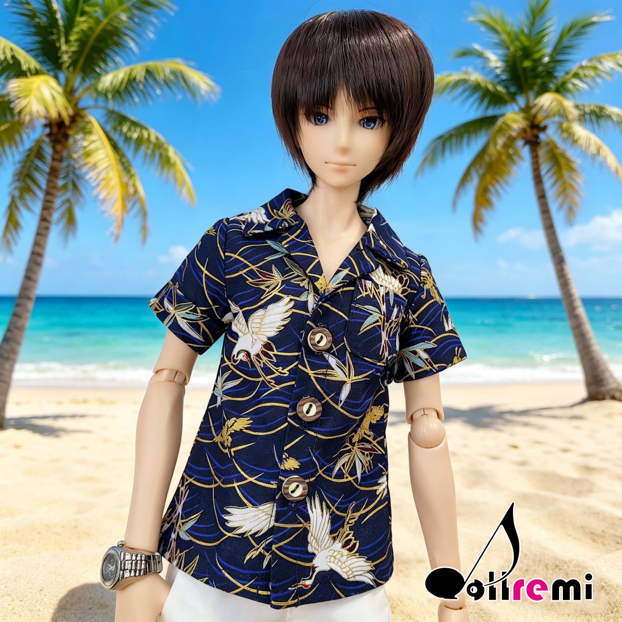 【dollremi】(DD0532A) 男裝花紋短袖襯衫 Men's Floral Short Sleeve Shirt
