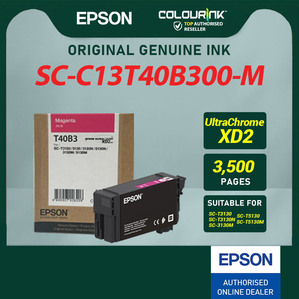 Epson T40 Genuine Ink Black 80ML Cyan Magenta Yellow 50ML for Surecolor SC-T3130N SC-T3130M C13T40B100 C13T40B200 C13T40B300 C13T40B400