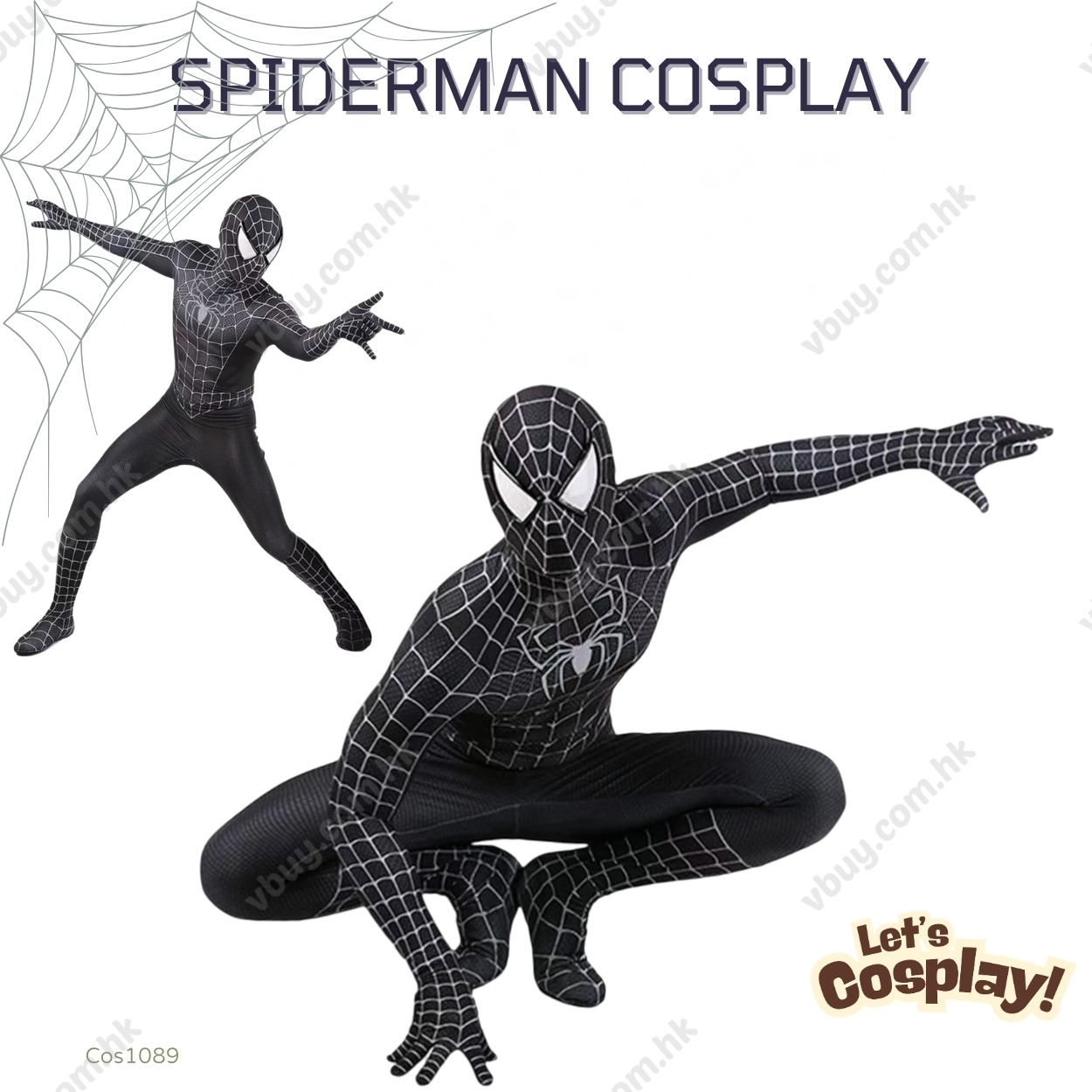 成人 小童 black spider man costume cosplay 兒童black spiderman cosplay  黑蜘蛛俠cosplay套裝 萬聖節 聖誕節 環球影城裝扮 黑蜘蛛俠猛毒服裝 cos1089