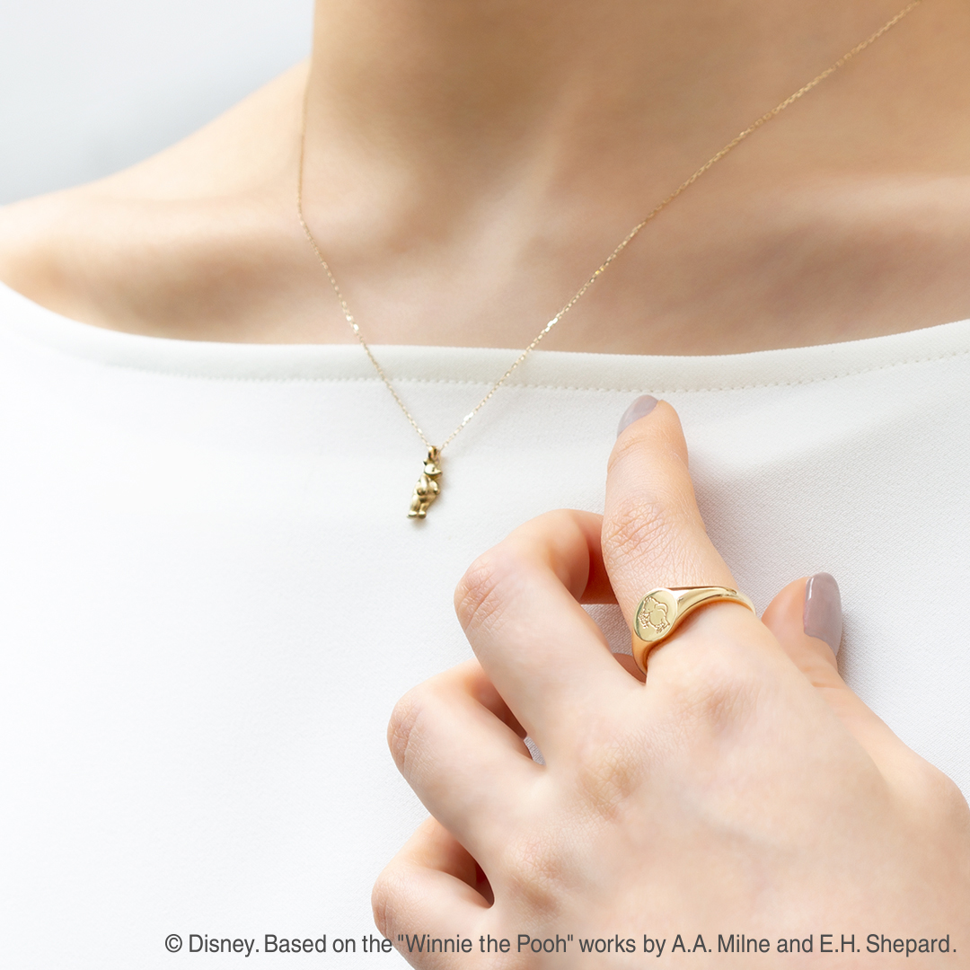 📦訂購 日本限定 Disney × K.UNO 迪士尼 My Treasure Winnie the Pooh 小熊維尼 K14金頸鏈