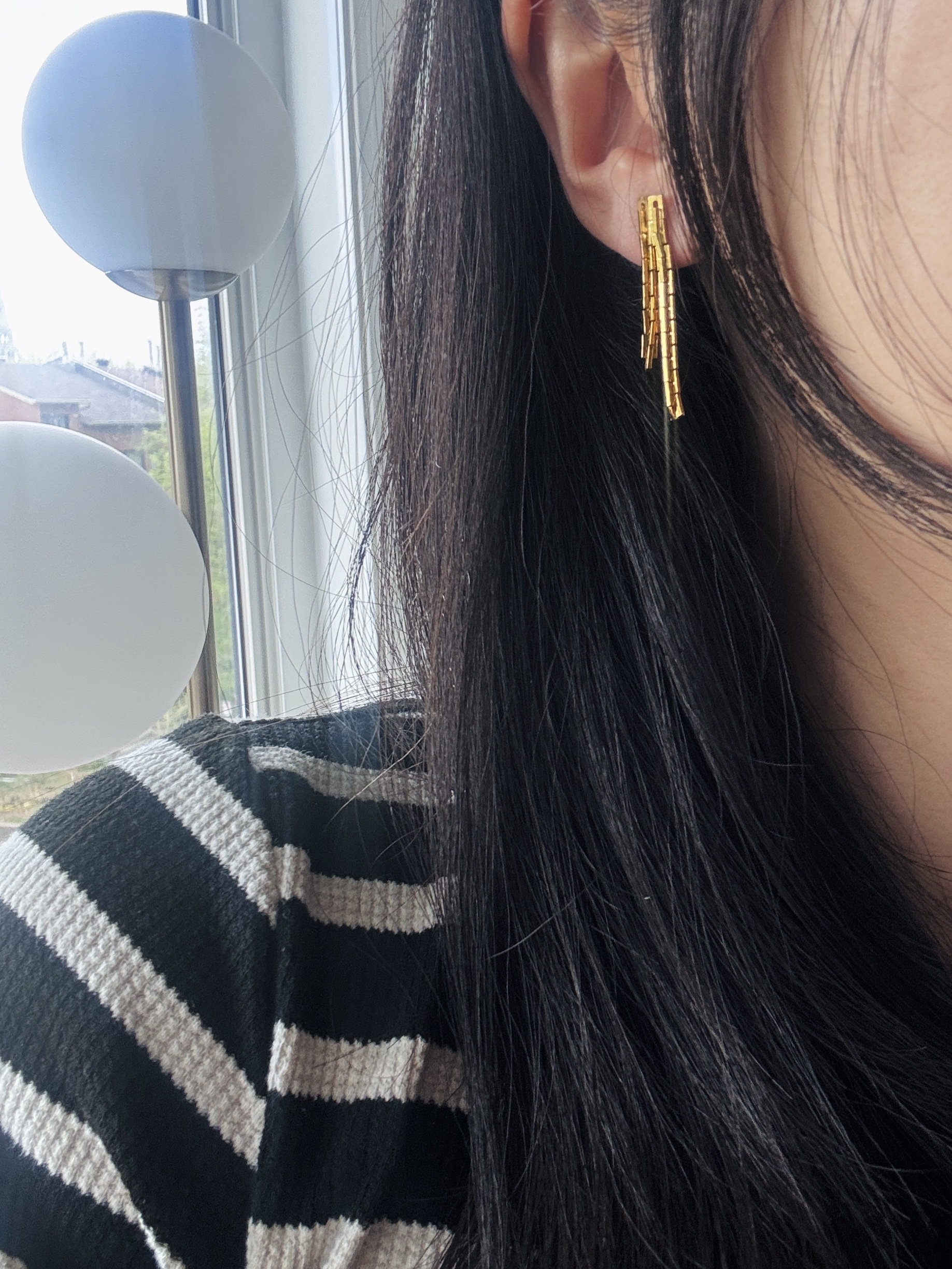 Vintage Golden Chain Tassel Stud Earrings (MT2585-4)