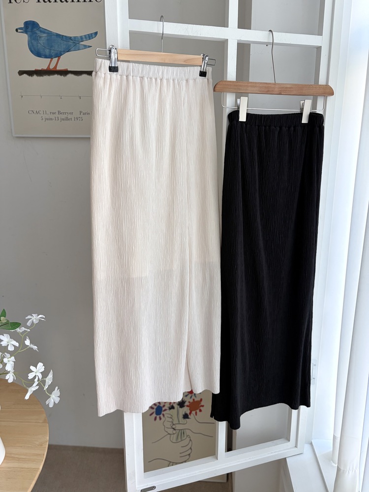 Summer Pleated Scarf Set (Black)