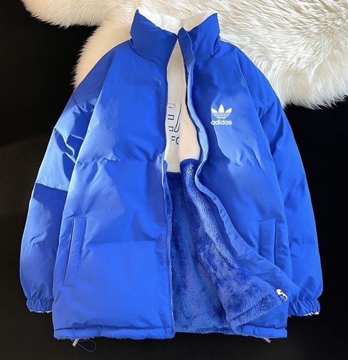 韓系情侶4色夾棉毛毛雙面褸