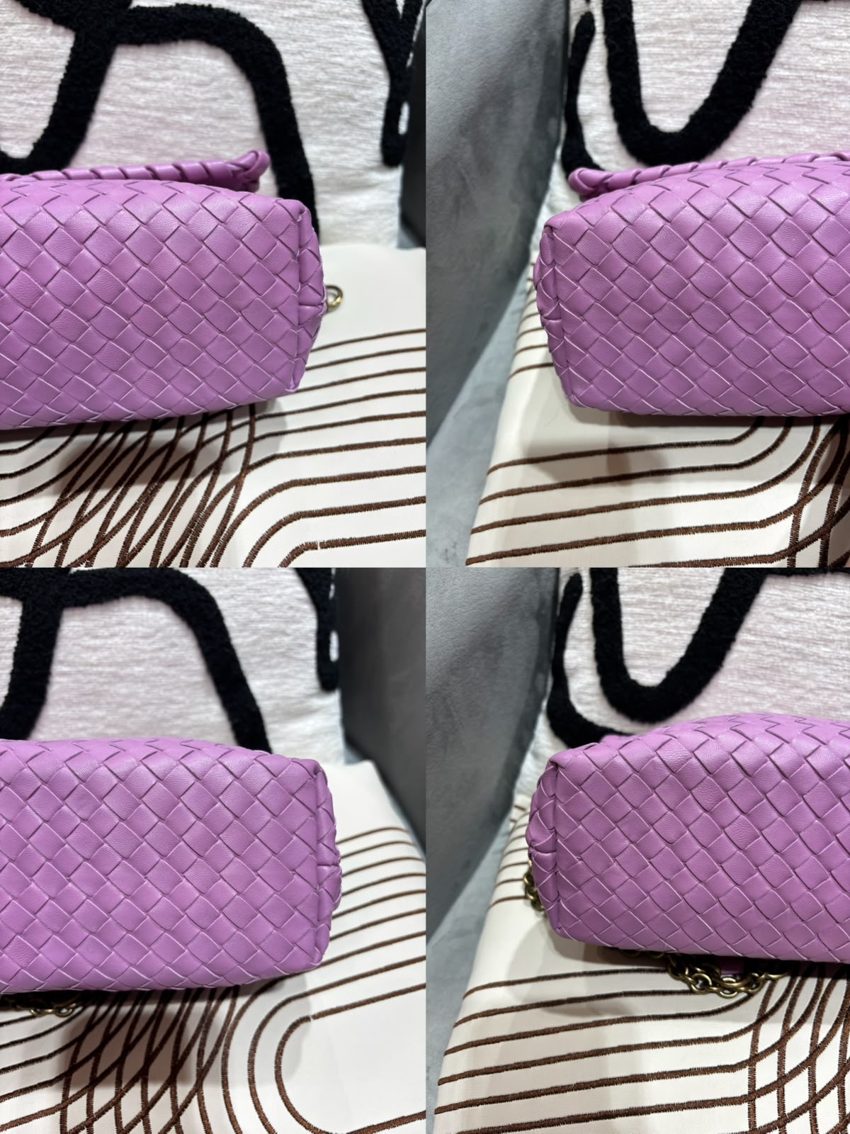 Bottega Veneta BV Pinkish Purple Lambskin Intrecciato Olimpia Shoulder Bag  100%Authentic, 98%New ✅Dust bag