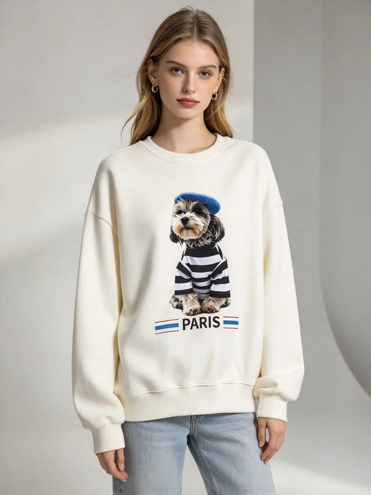 [訂購] A019 Beret Schnauzer Paris Sweatshirt