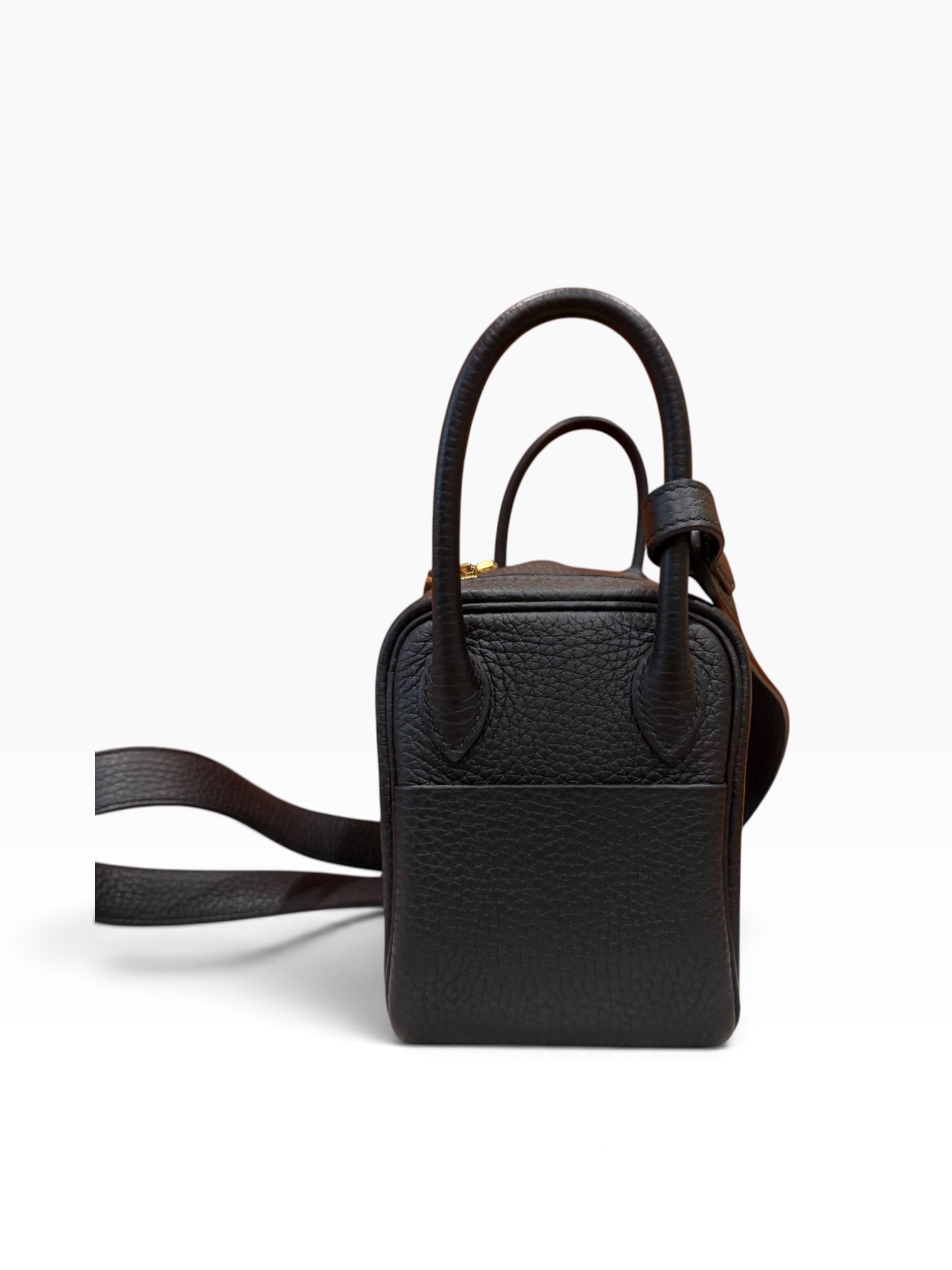 Pre owned Hermes mini Lindy black gold A10304