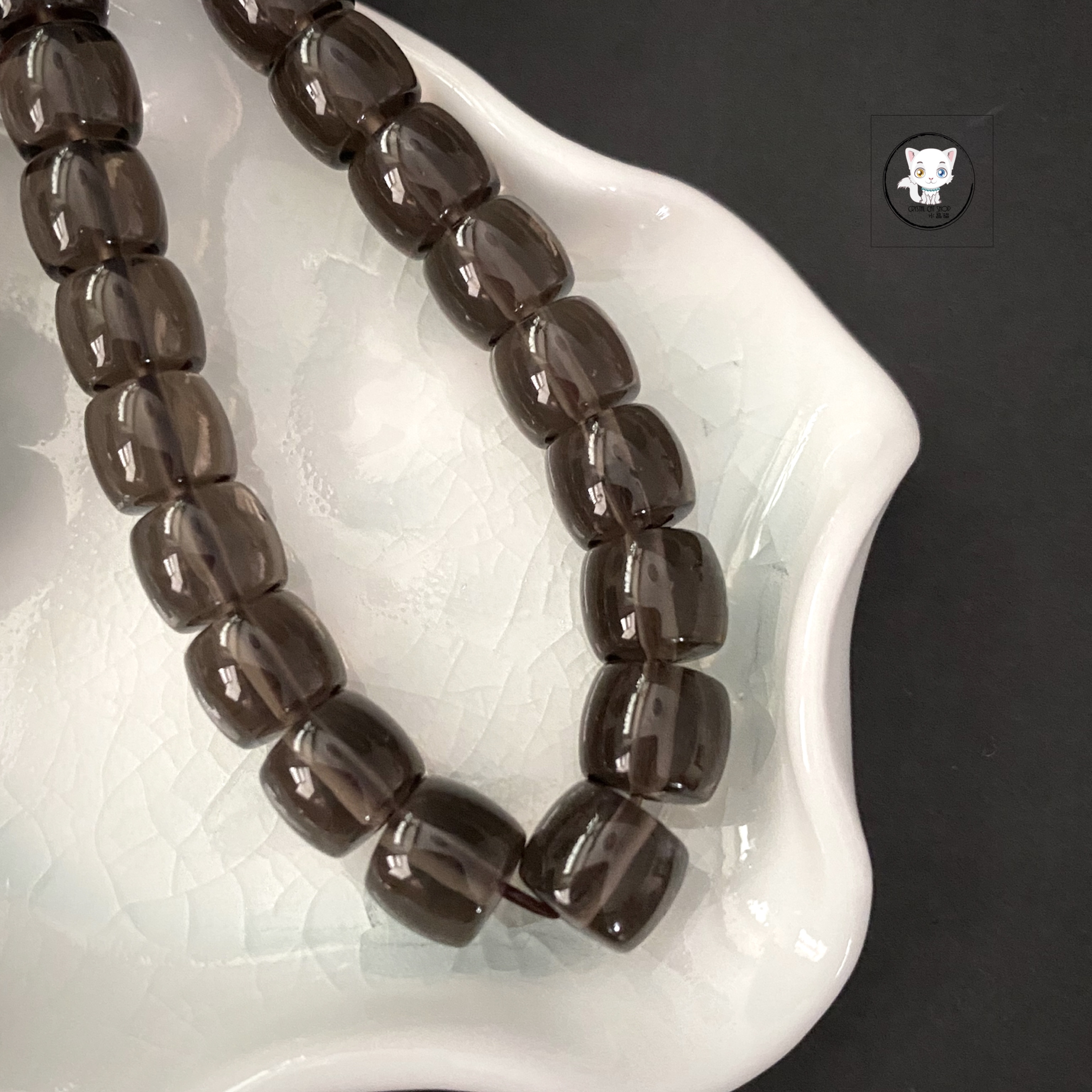 天然冰曜石桶珠手鏈 9.3mm