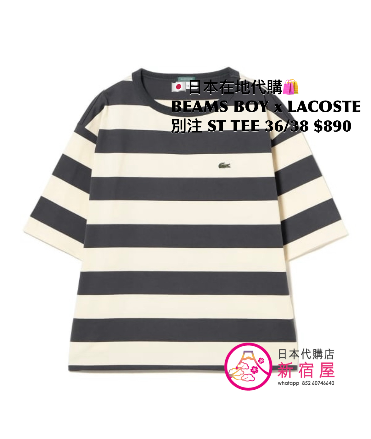BEAMS BOY x LACOSTE 別注 STRIPED T-SHIRT 