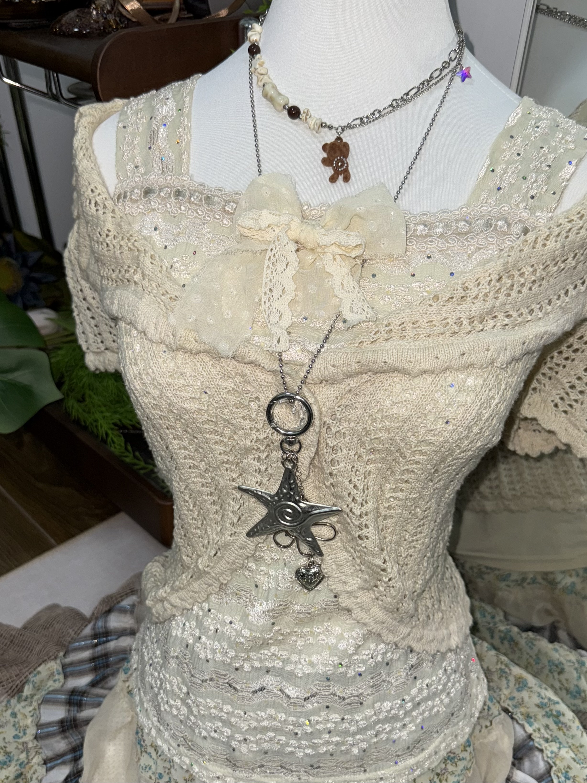 Cream Bows Florals Cottagecore Set