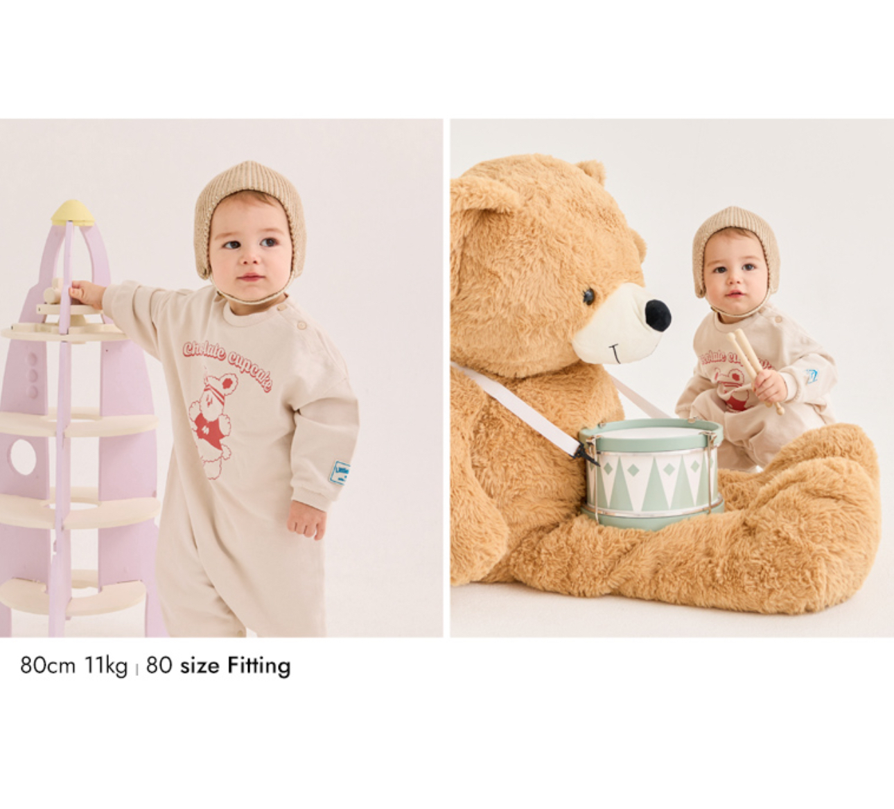 🍁預訂 韓國直送🍁🇰🇷Milk Baby運動小熊字母印花寬鬆長袖連身服