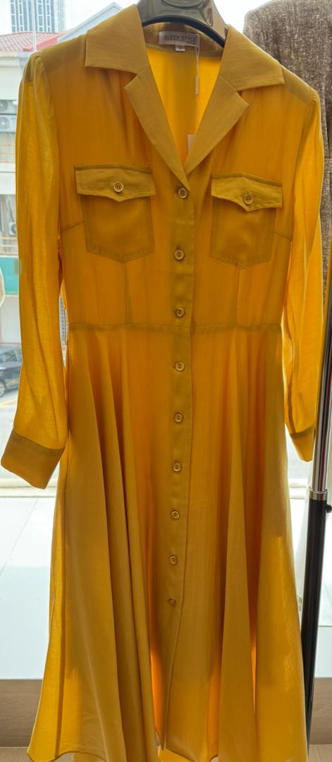 PSY71009 DUO POCKET COLLARED L/SLLV DRESS