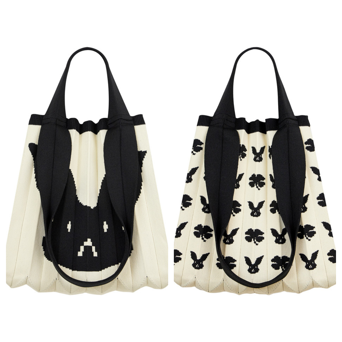 PLEATSMAMA Rabbit Edition Two-way Shopper Bag (Rabbit Dot、Big Rabbit)