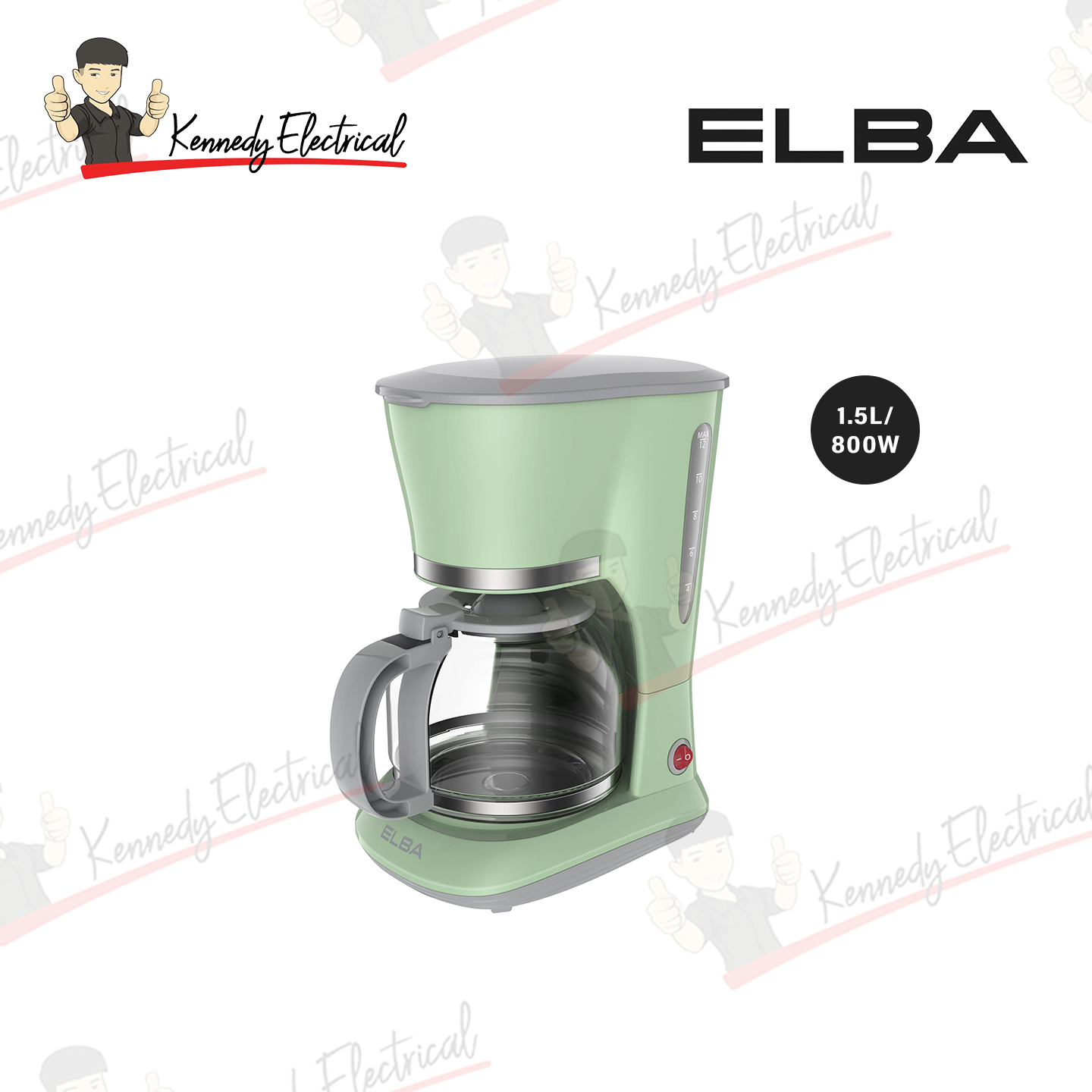Elba 800W Anti-Drip Feature Coffee Maker ECM-Q1580(GN)