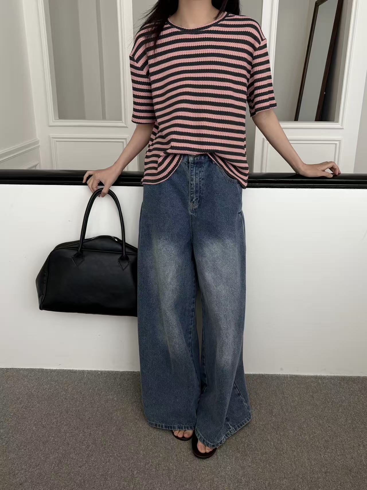 TP3 ✨自家品牌  最新撞色間條TOP✨